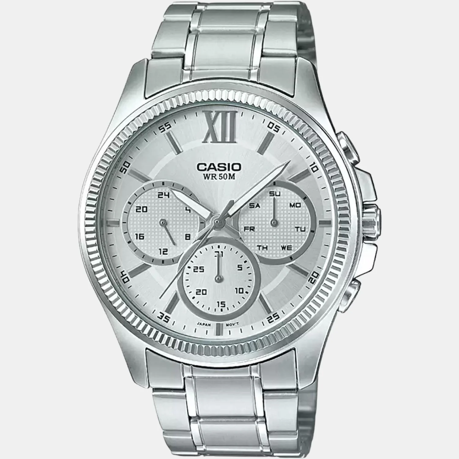 Enticer Men Quartz Silver Dial Chronograph Stainless Steel Watch A1774 - Image 2