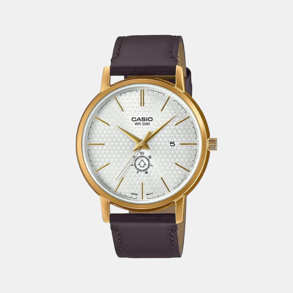 Enticer Men Quartz White Dial Analog Leather Watch A2053