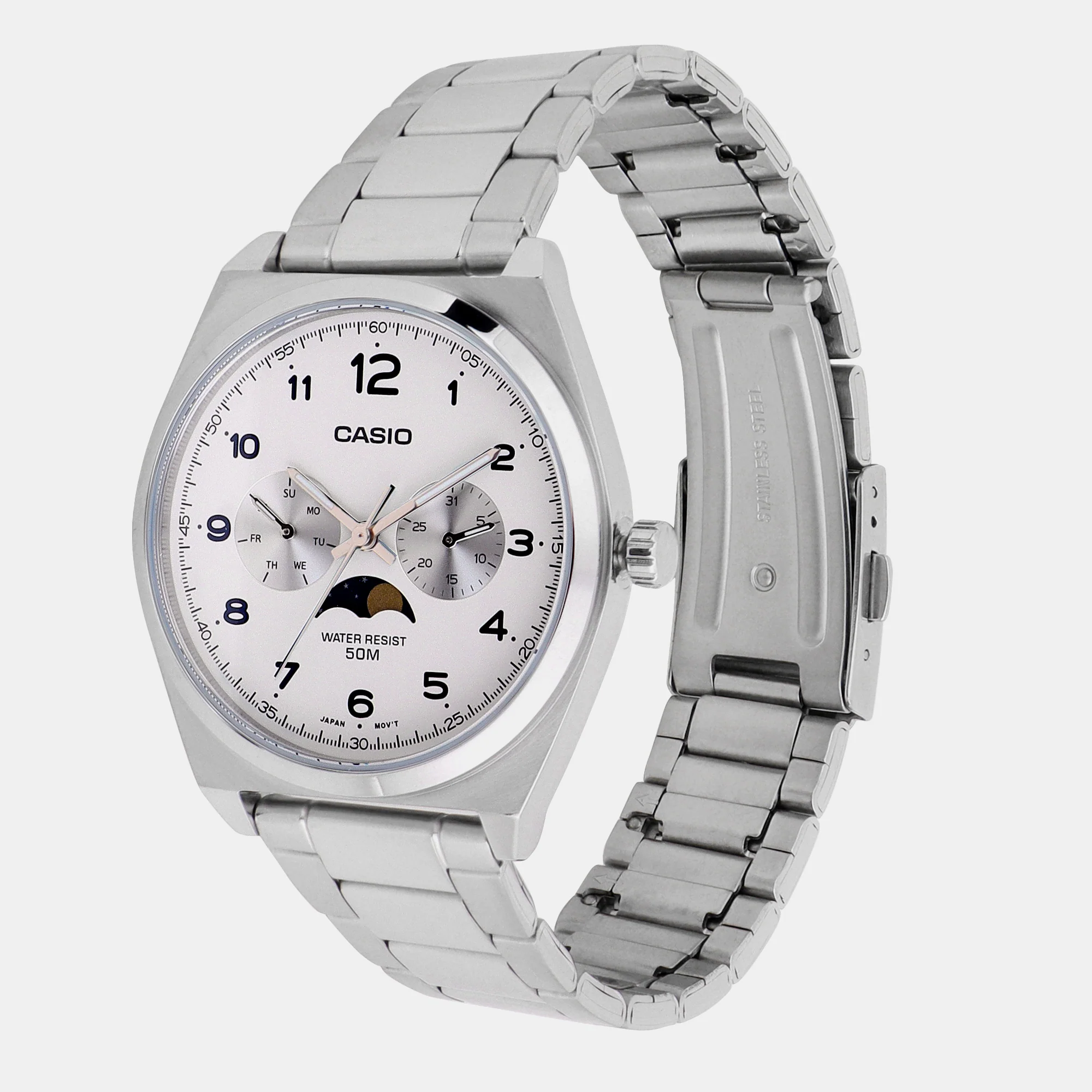 Enticer Men Quartz White Dial Chronograph Stainless Steel Watch A2176 - Image 2