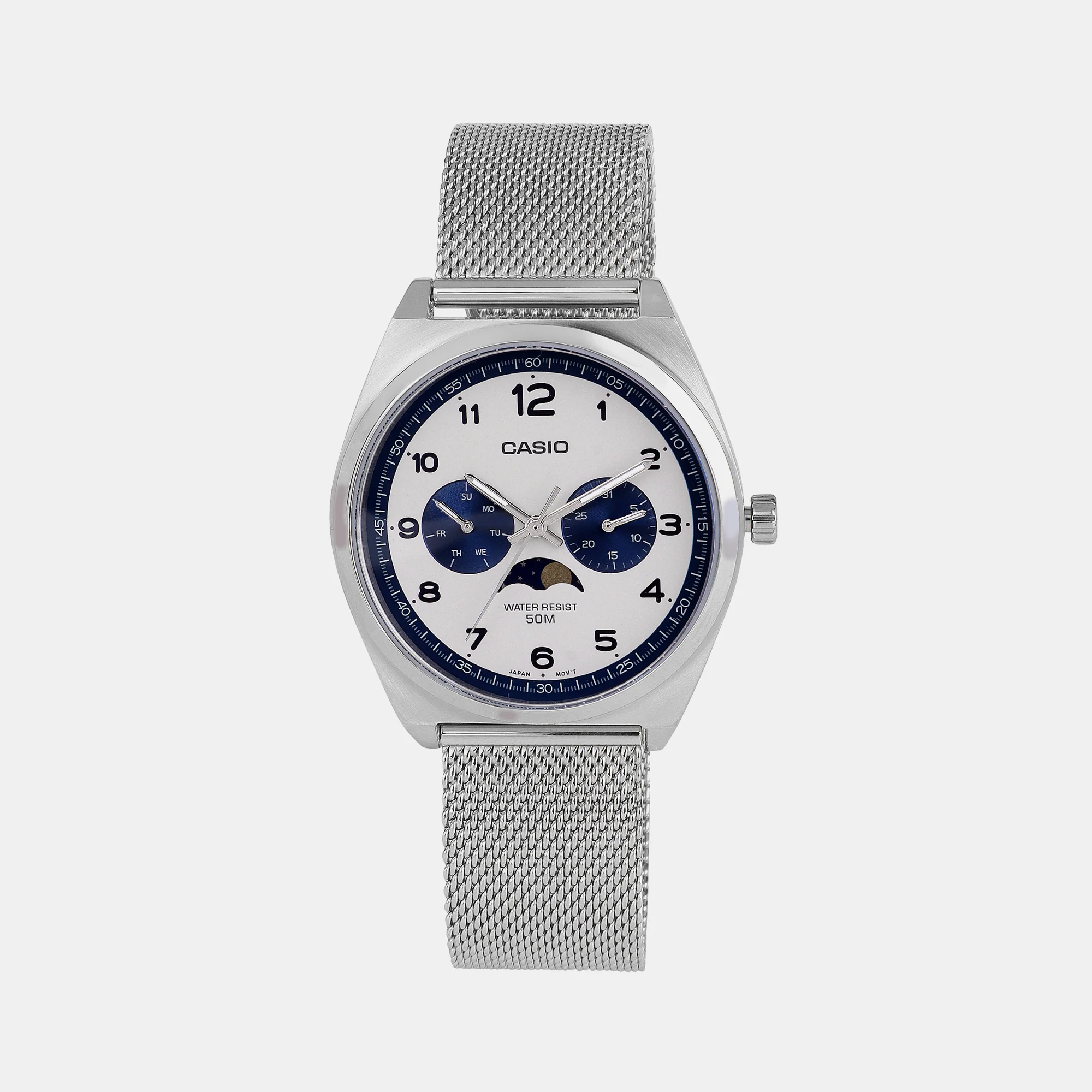 Enticer Men Quartz White Dial Chronograph Stainless Steel Watch A2180