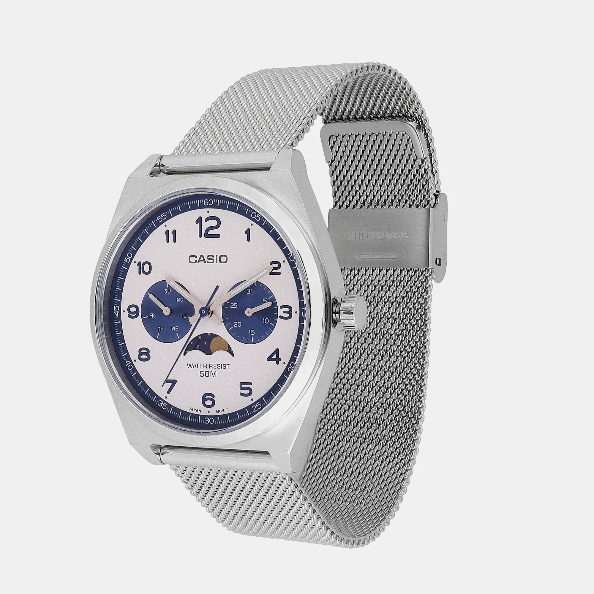 Enticer Men Quartz White Dial Chronograph Stainless Steel Watch A2180 - Image 2