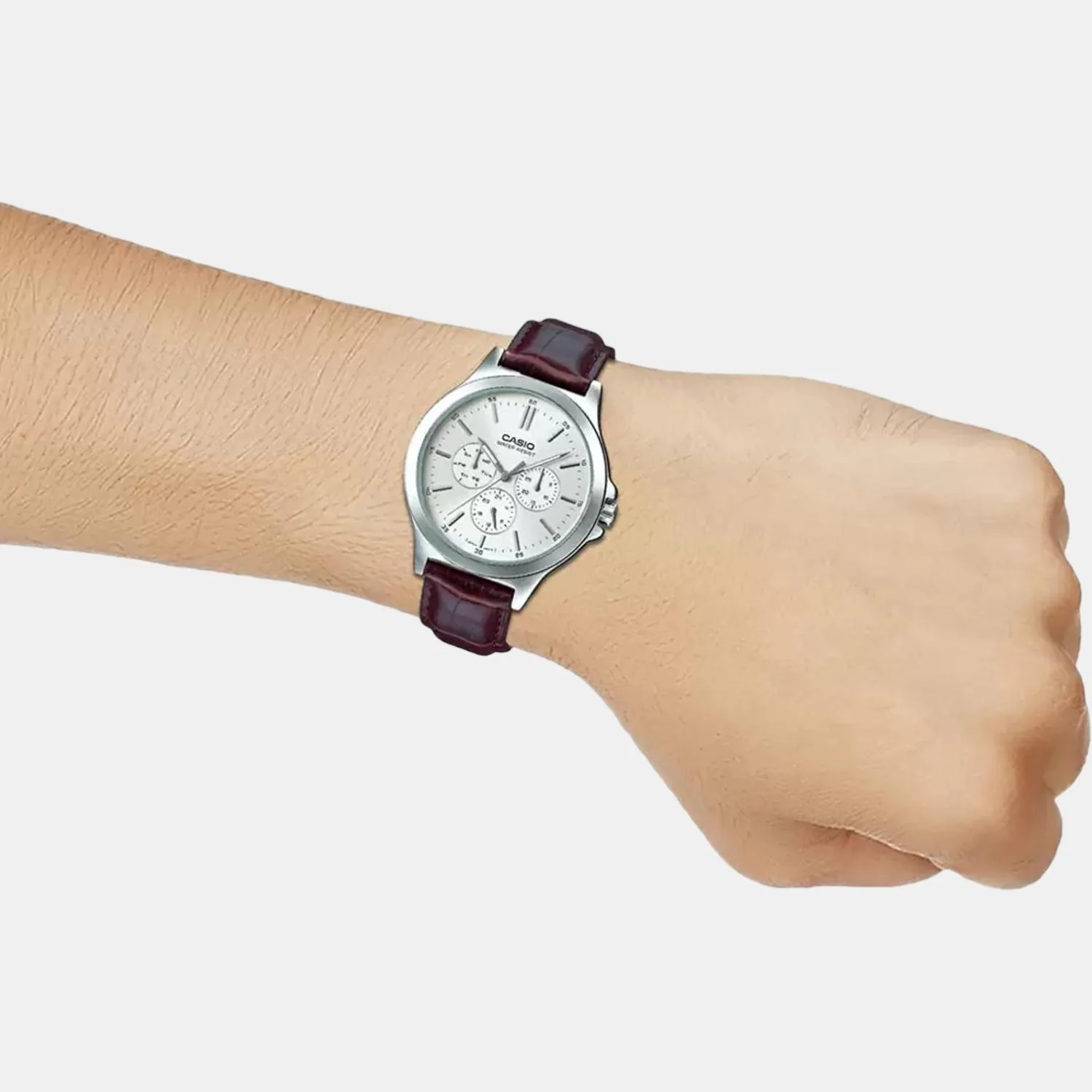 Enticer Men Quartz White Dial Multi-Function Leather Watch A1177 - Image 6