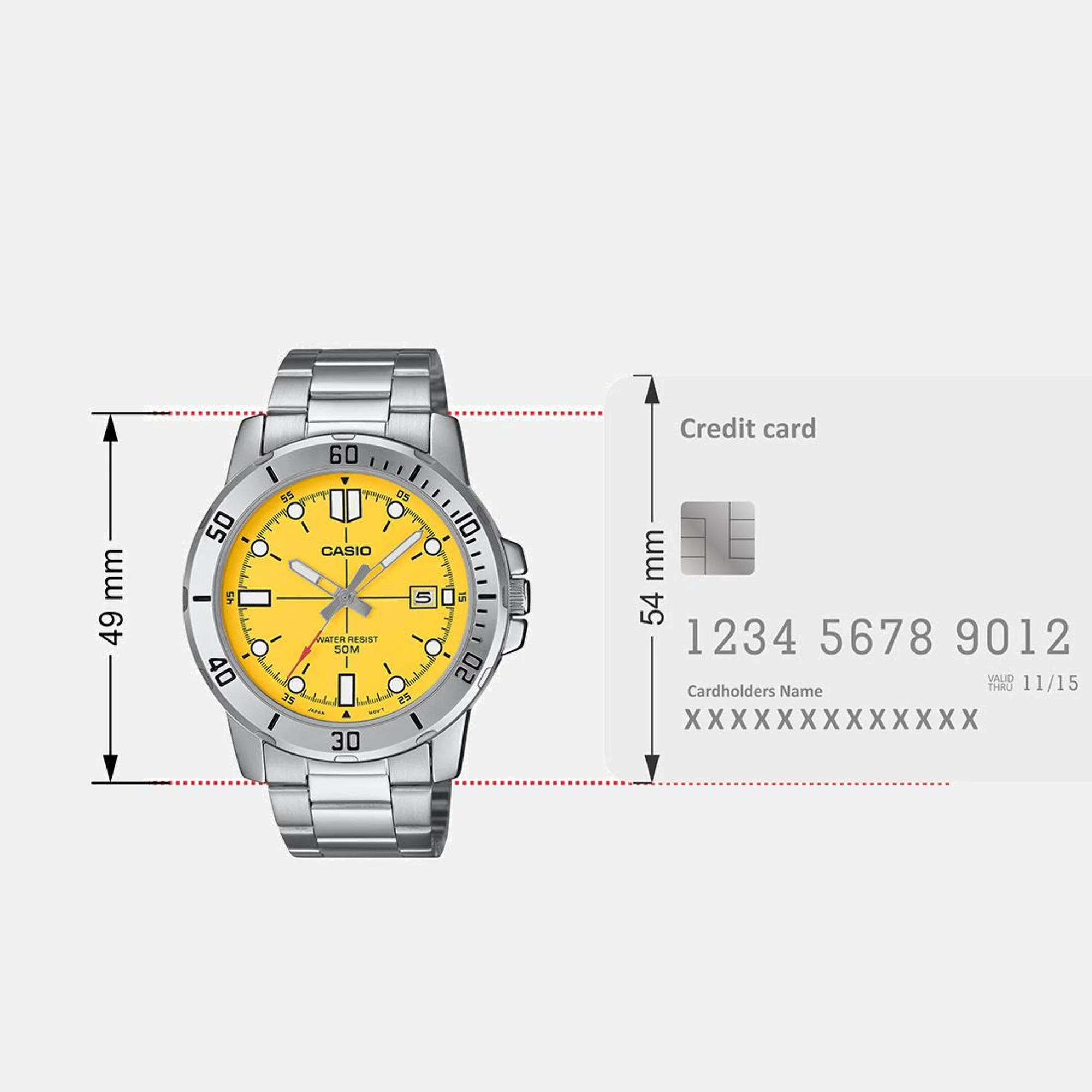 Enticer Men Quartz Yellow Dial Analog Stainless Steel Watch A2340 - Image 8