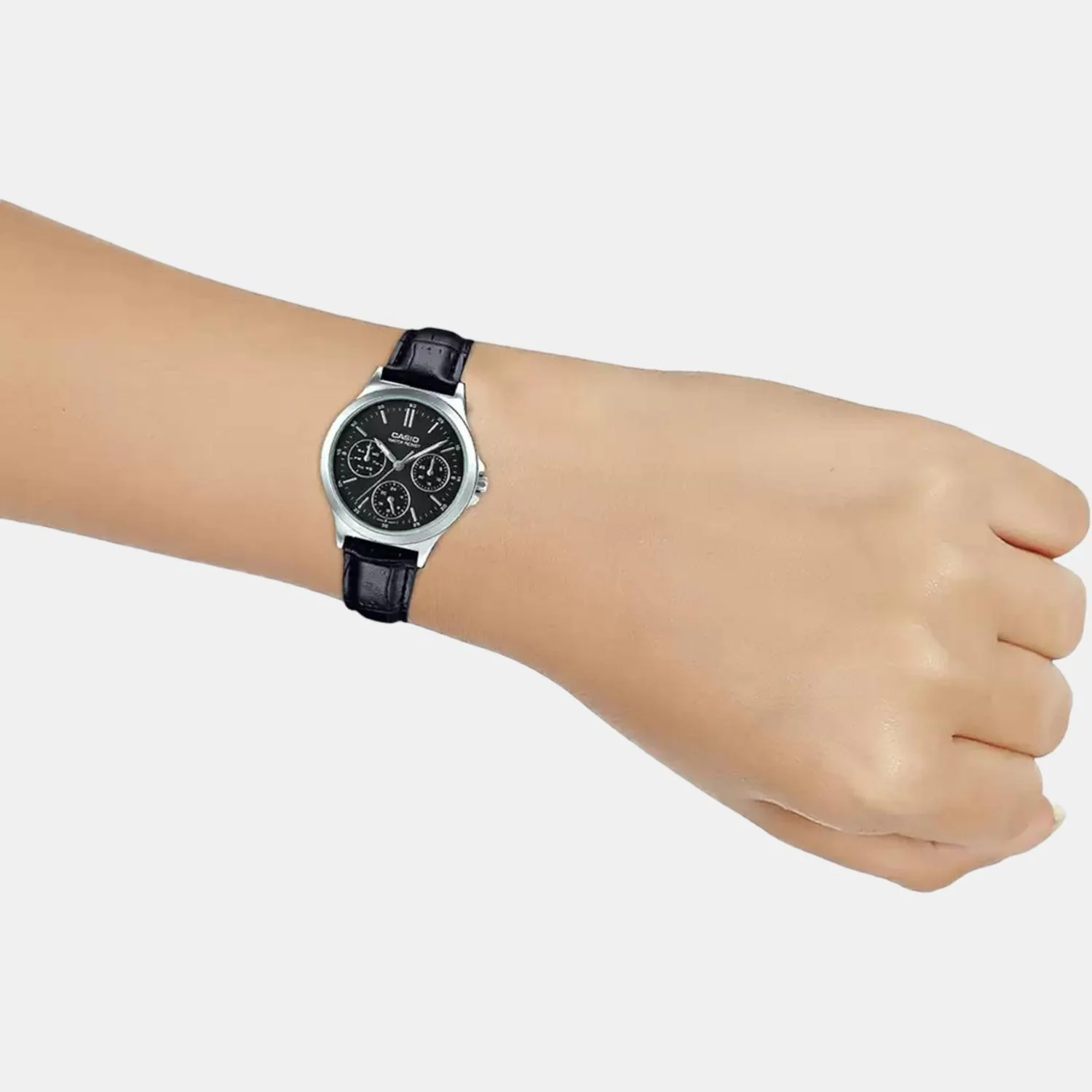 Enticer Women Quartz Black Dial Chronograph Leather Watch A1149 - Image 7