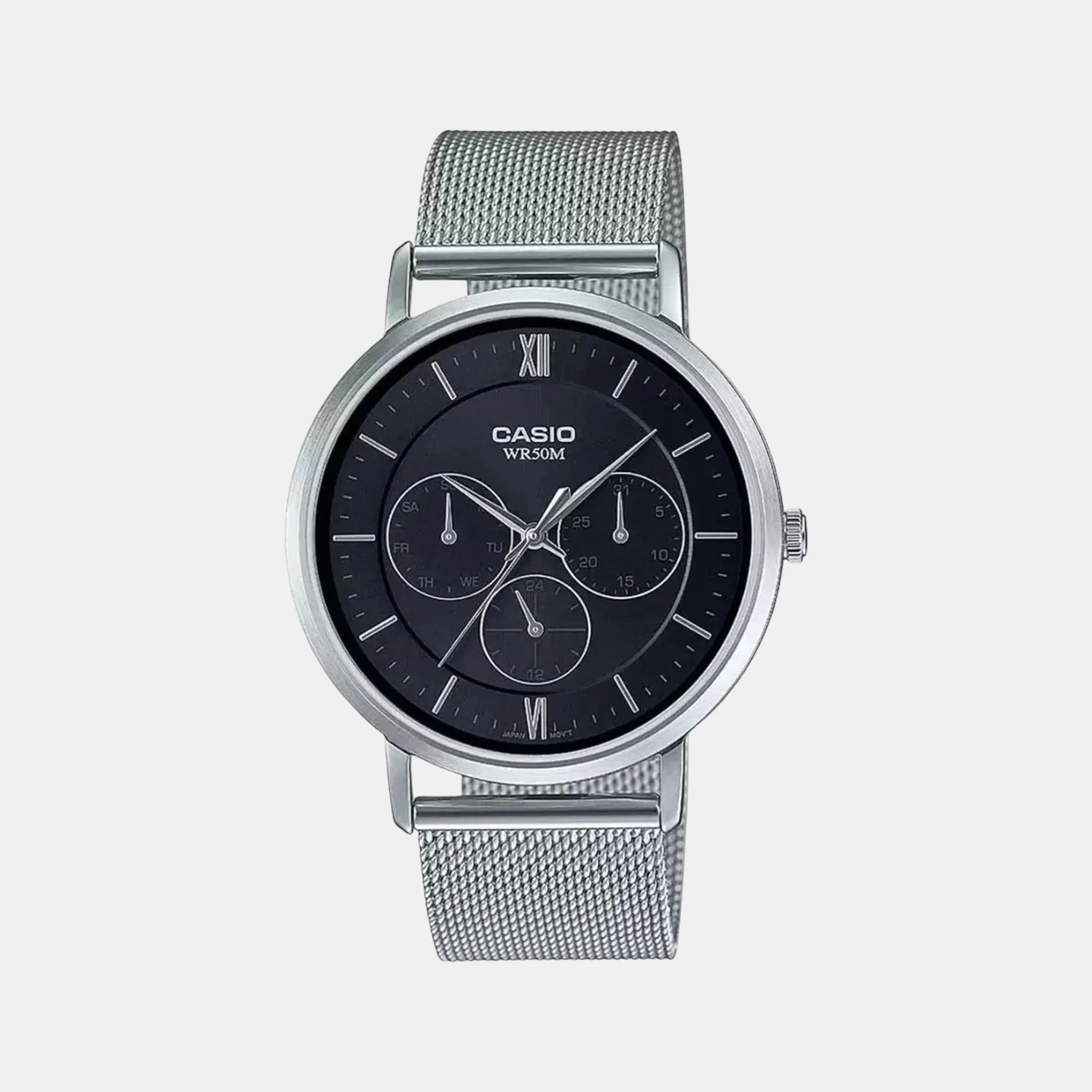 Enticer Women Quartz Black Dial Chronograph Mesh Watch A1920