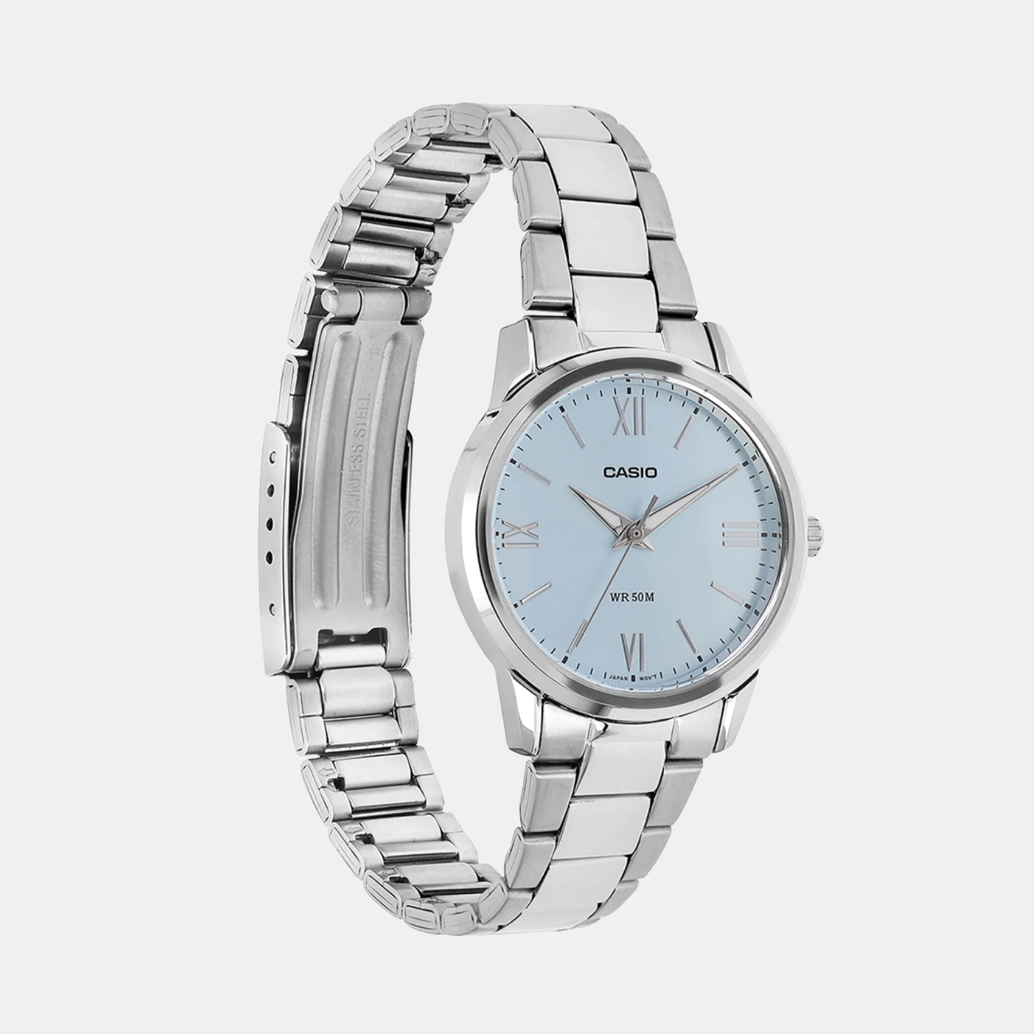 Enticer Women Quartz Blue Dial Analog Stainless Steel Watch LTP-1303DD-2AV A2476 - Image 4