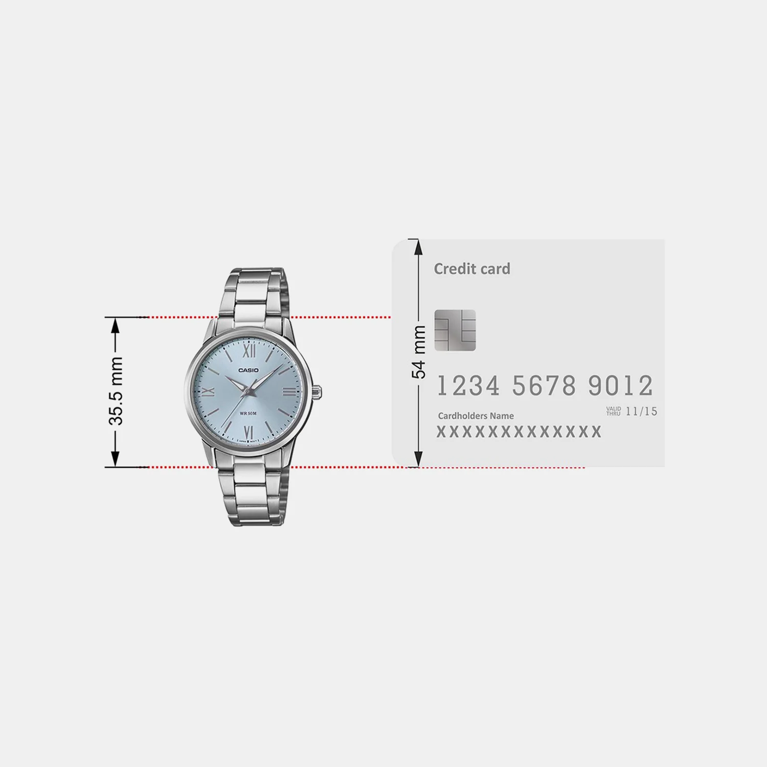 Enticer Women Quartz Blue Dial Analog Stainless Steel Watch LTP-1303DD-2AV A2476 - Image 6