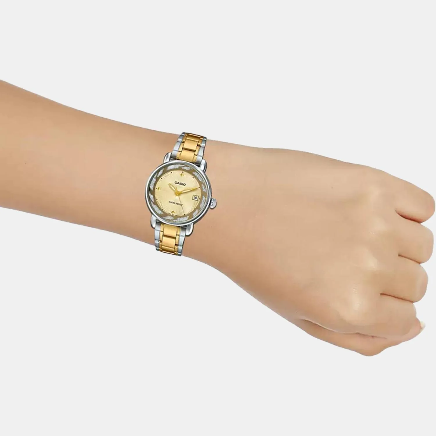Enticer Women Quartz Gold Dial Analog Stainless Steel Watch A1045 - Image 5