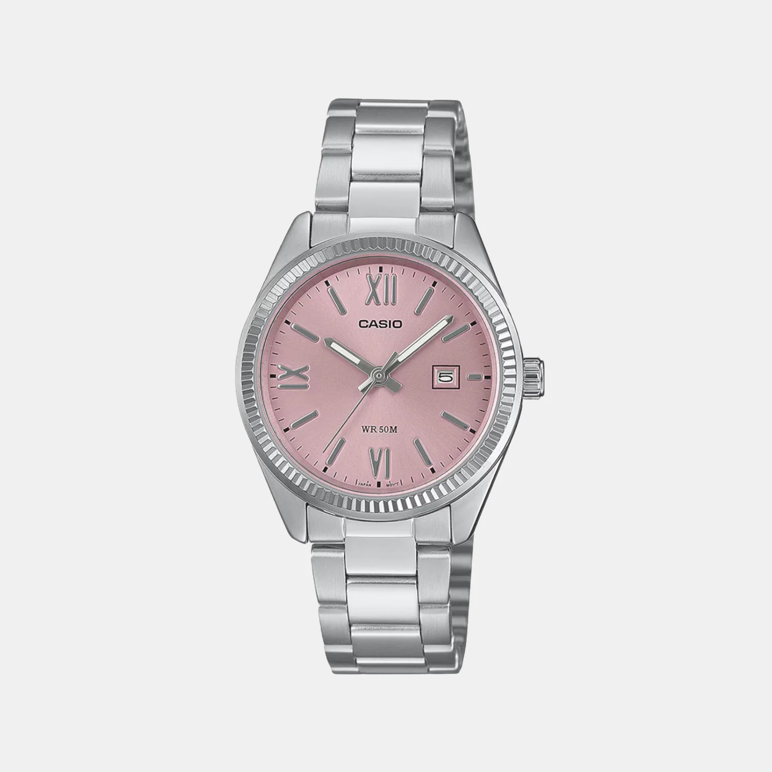 Enticer Women Quartz Pink Dial Analog Stainless Steel Watch A2360