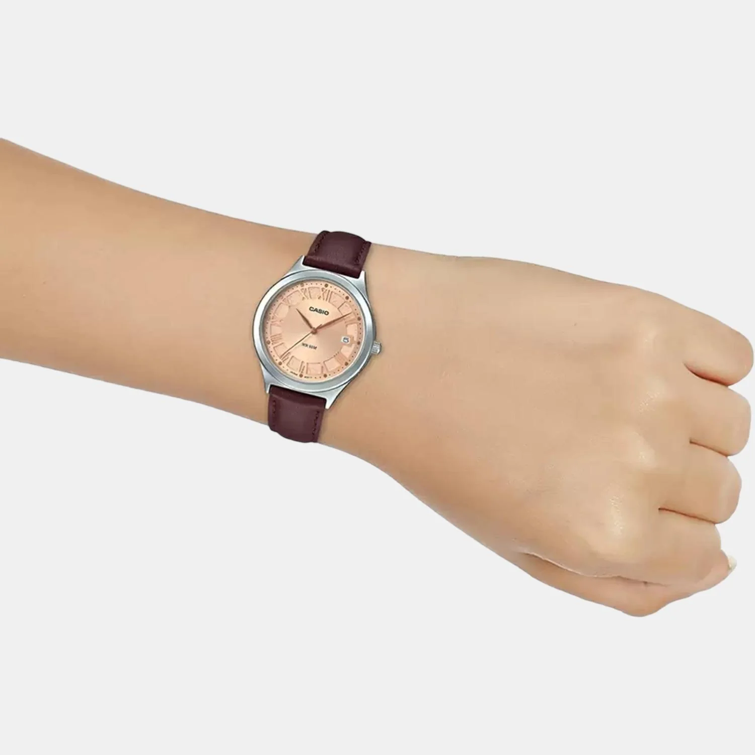 Enticer Women Quartz Rose Gold Dial Analog Leather Watch A1593 - Image 6