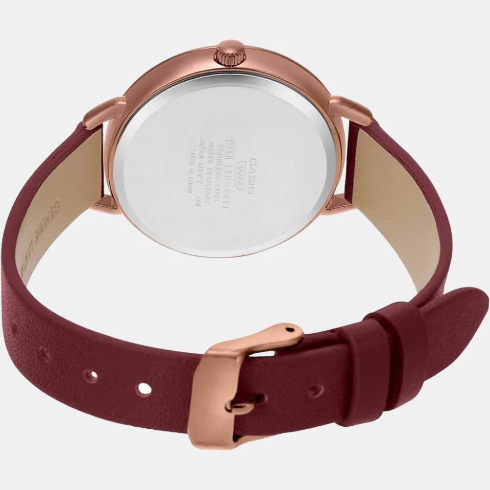 Enticer Women Quartz Rose Gold Dial Analog Leather Watch A1802 - Image 4