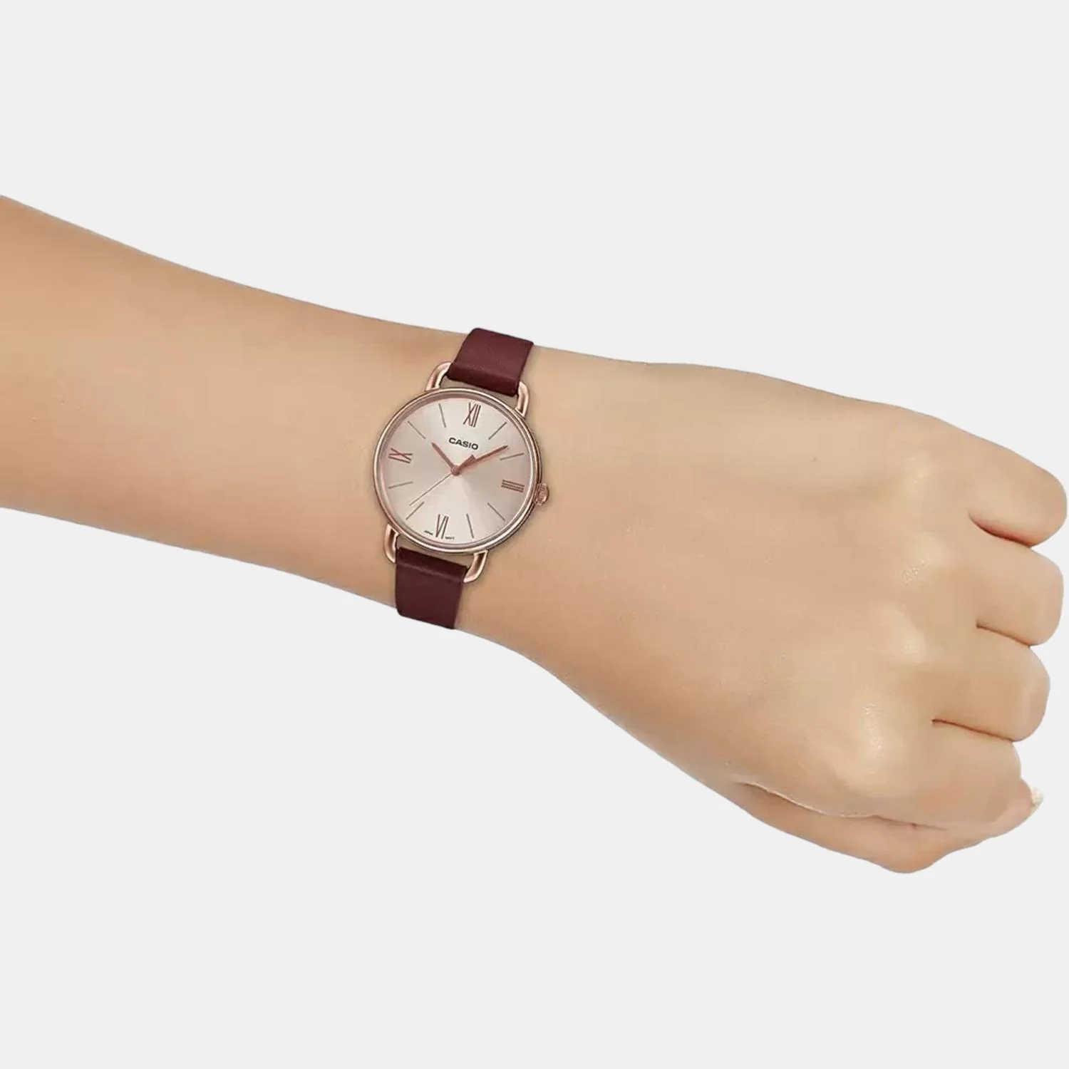 Enticer Women Quartz Rose Gold Dial Analog Leather Watch A1806 - Image 6