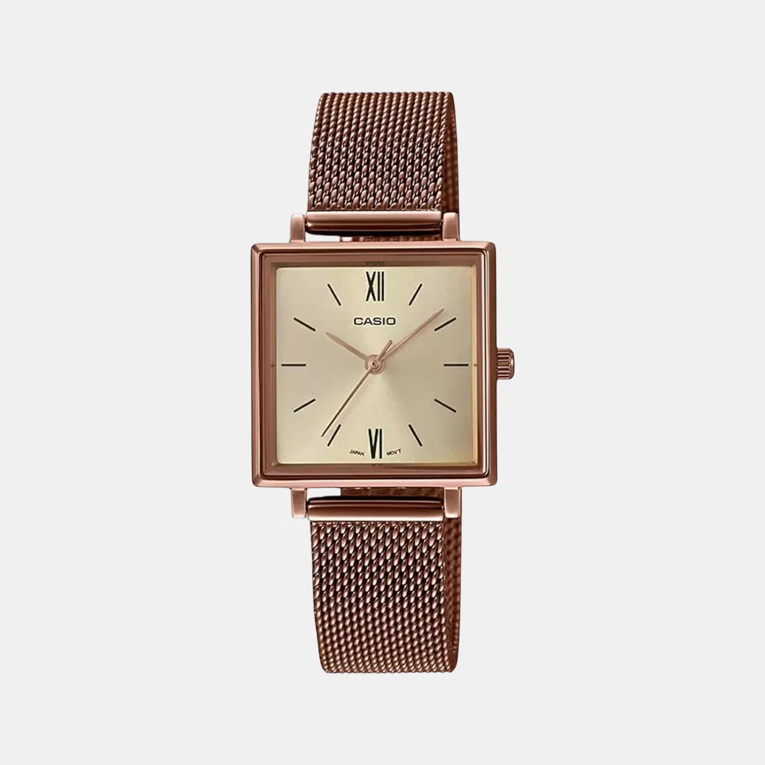 Enticer Women Quartz Beige Dial Analog Mesh Watch A1548