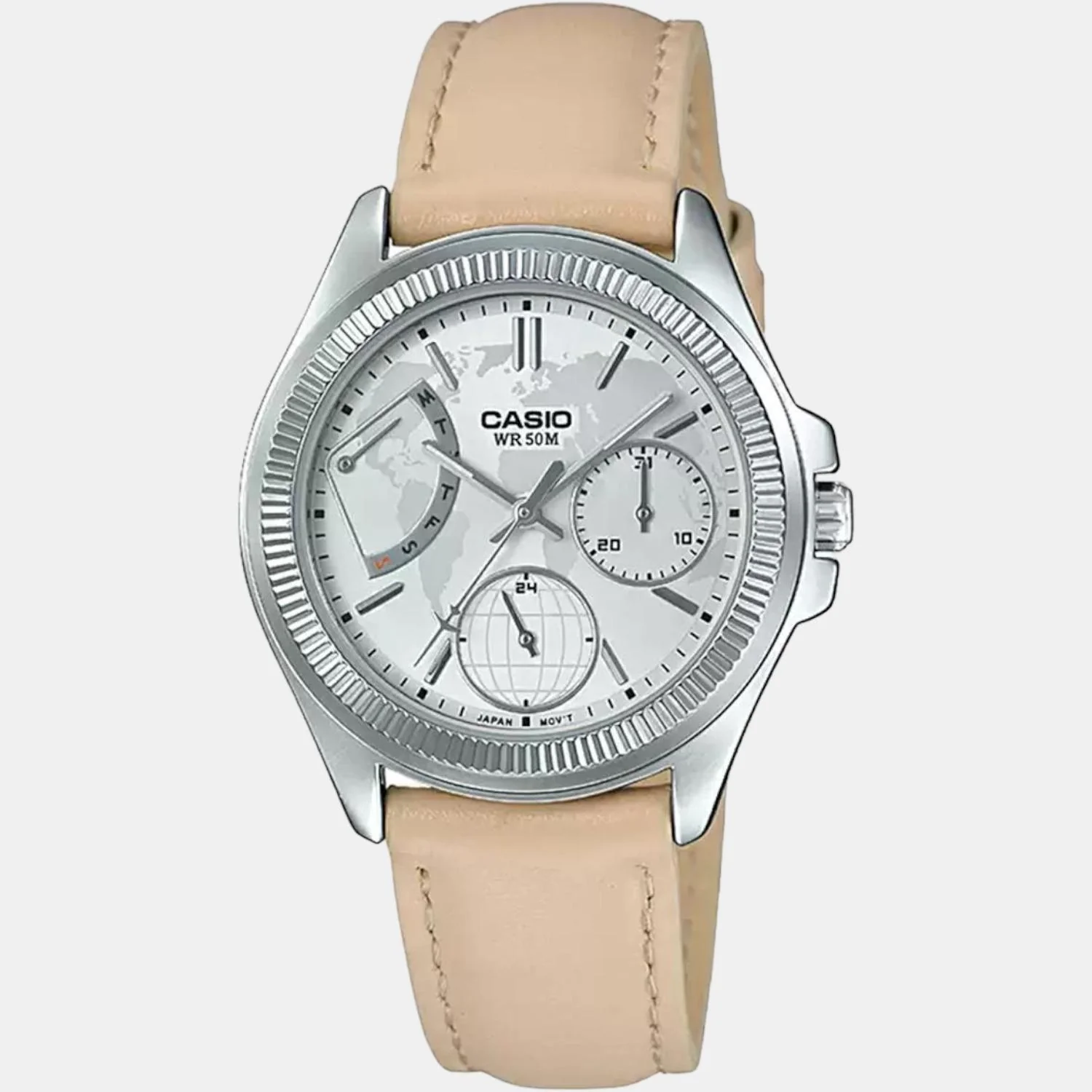 Enticer Women Quartz Silver Dial Chronograph Leather Watch A1581 - Image 2