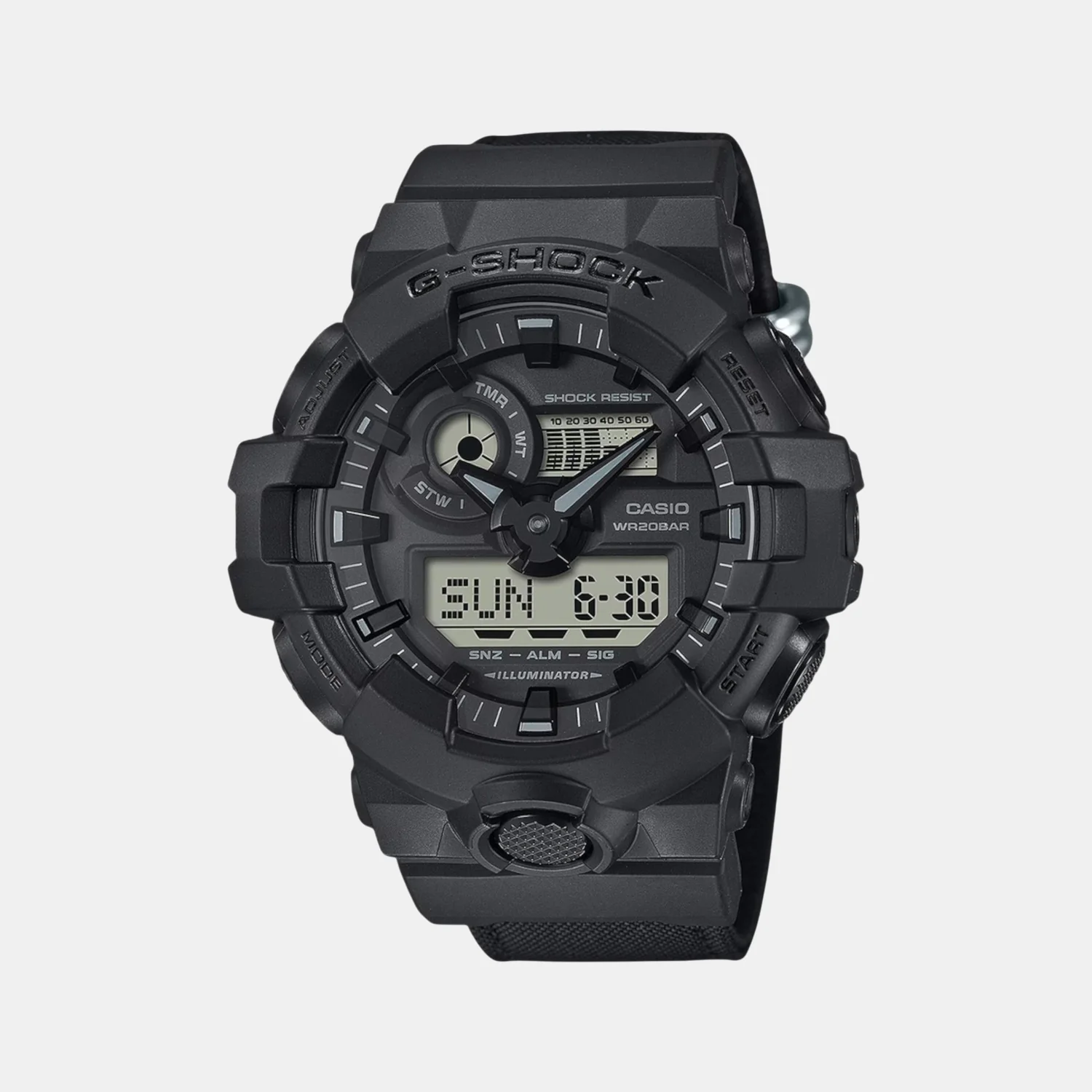 G-Shock Men Quartz Black Dial Analog-Digital Fabric Watch G1525