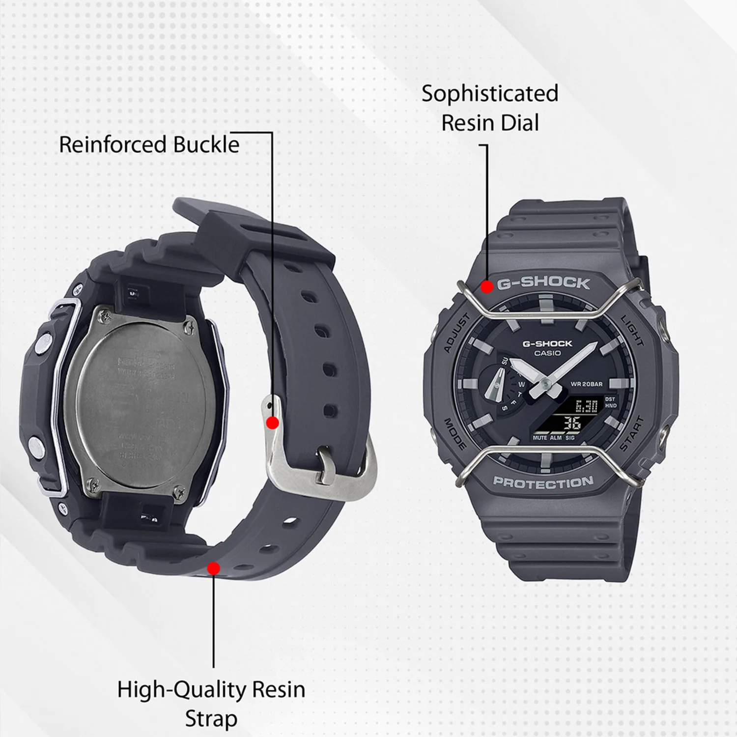 G-Shock Men Quartz Black Dial Analog-Digital Resin Watch G1340 - Image 10