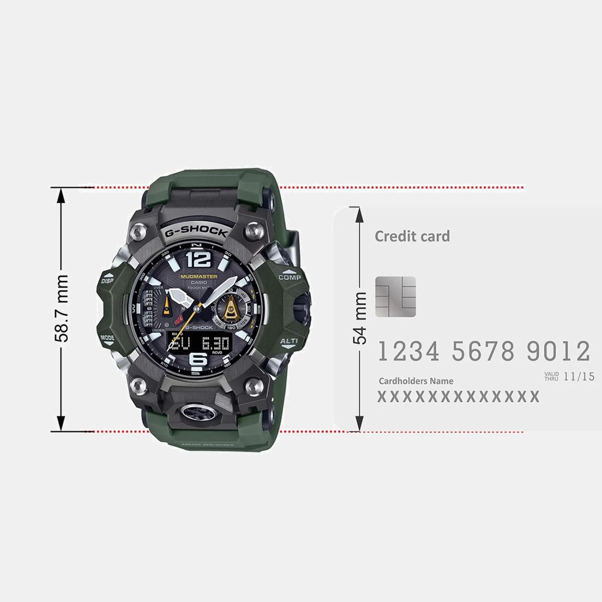 Mudmaster G-Shock Men Solar Black Dial Analog-Digital Resin Watch GWG-B1000-3ADR G1472 - Image 9