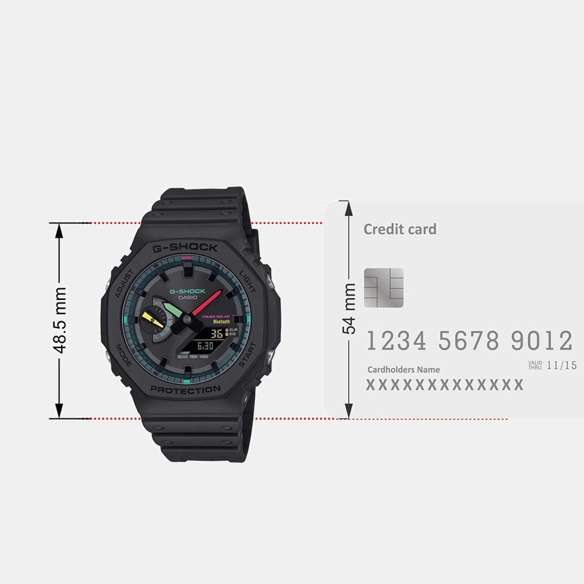 G-Shock Men Quartz Black Dial Analog-Digital Resin Watch G1554 - Image 9