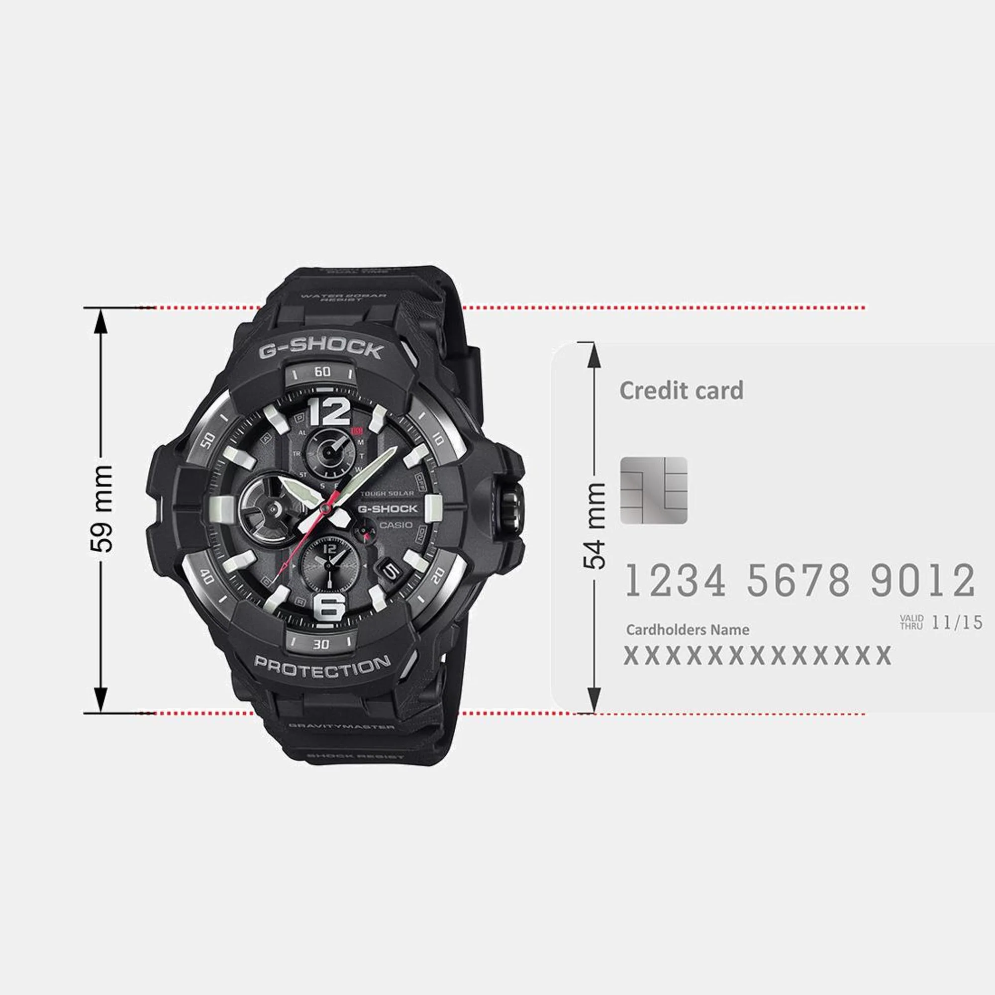 G-Shock Men Solar Black Dial Multi-Function Resin Watch G1569 - Image 10