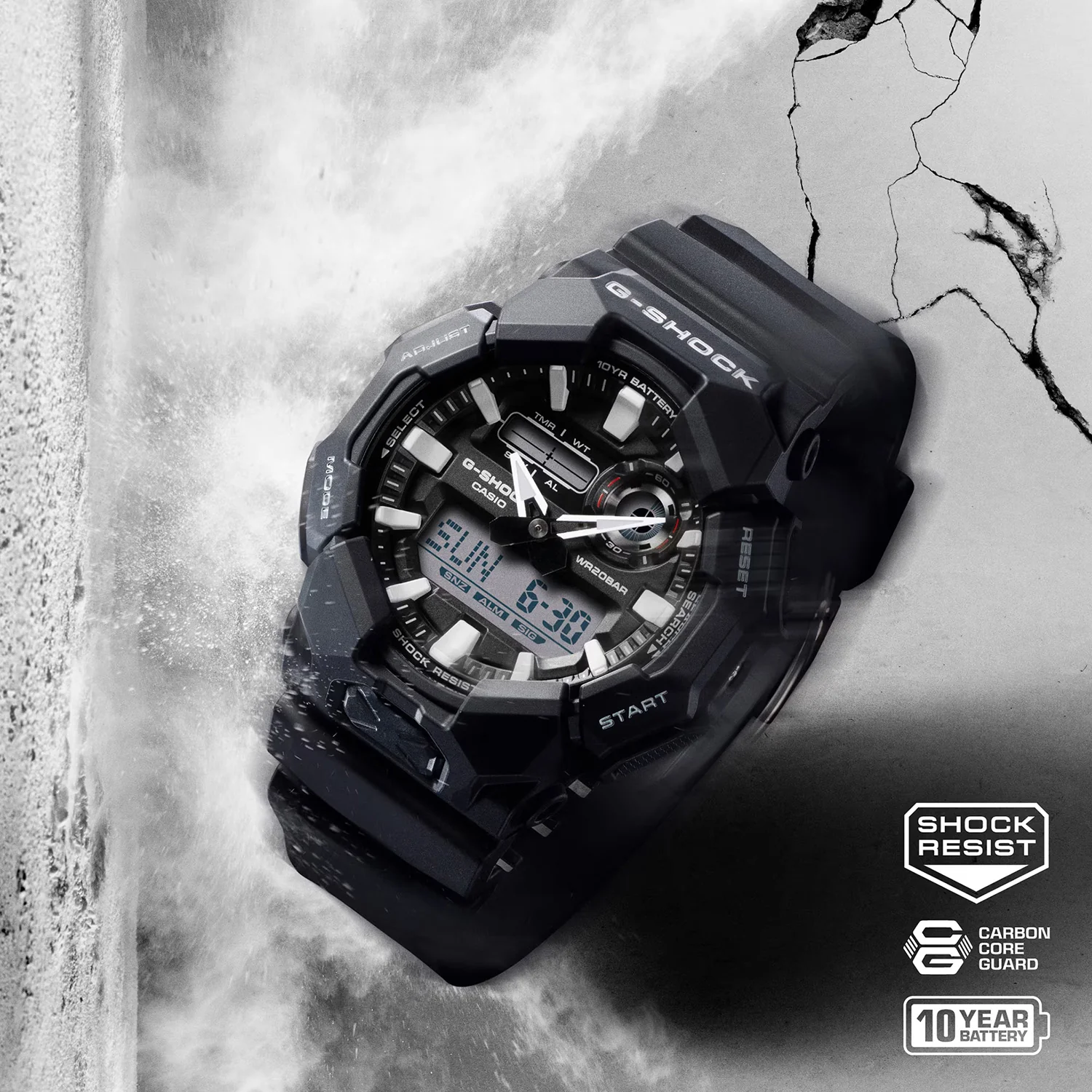 G-Shock Men Quartz Black Dial Analog-Digital Resin Watch G1601 - Image 9