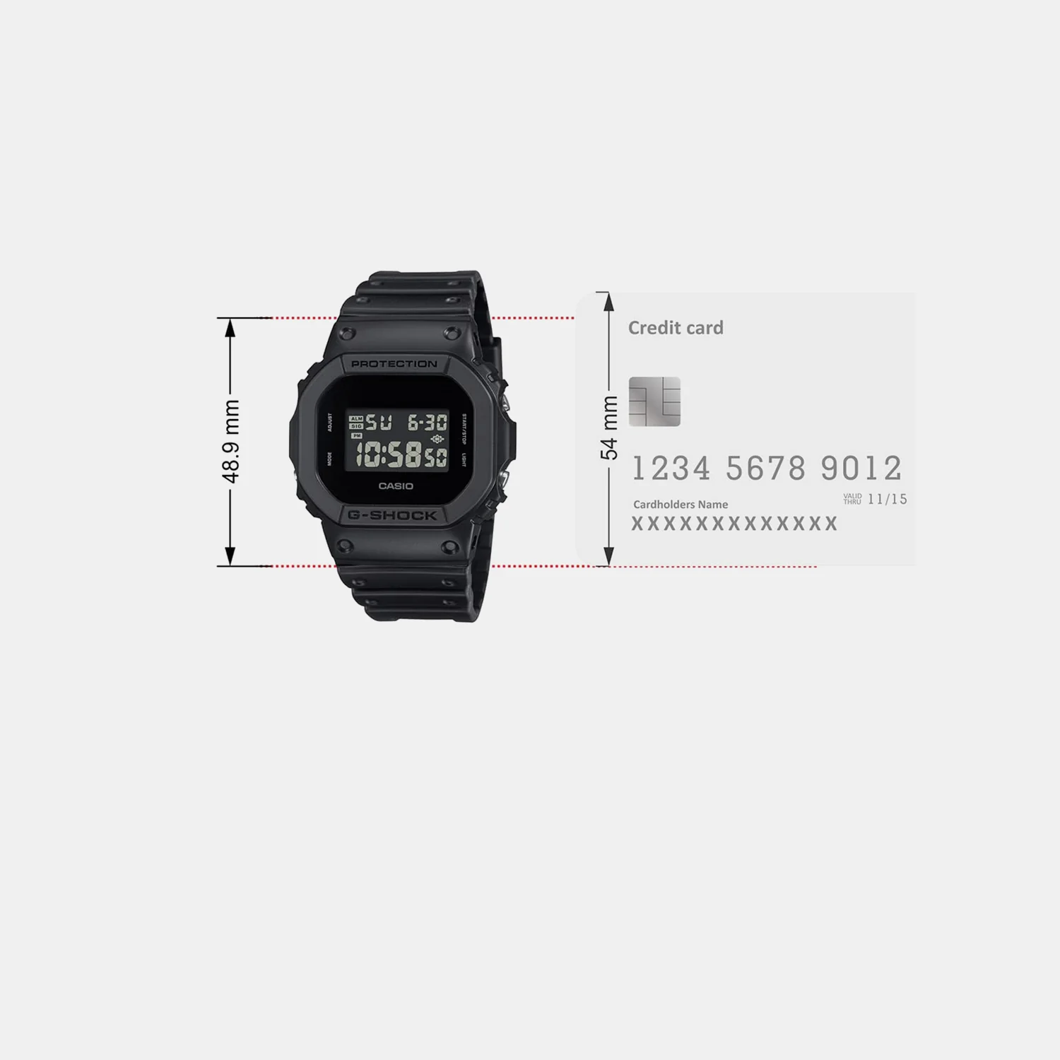 G-Shock Men Quartz Black Dial Digital Resin Watch G1590 - Image 7