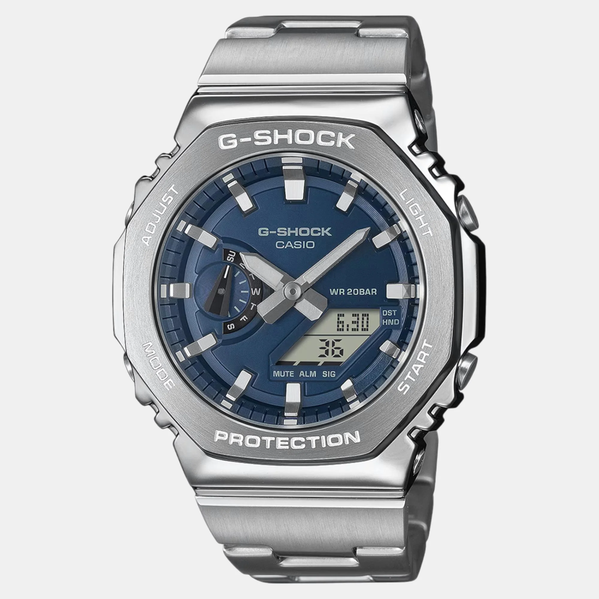 G-Shock Men Quartz Blue Dial Analog-Digital Stainless Steel Watch G1614 - Image 2