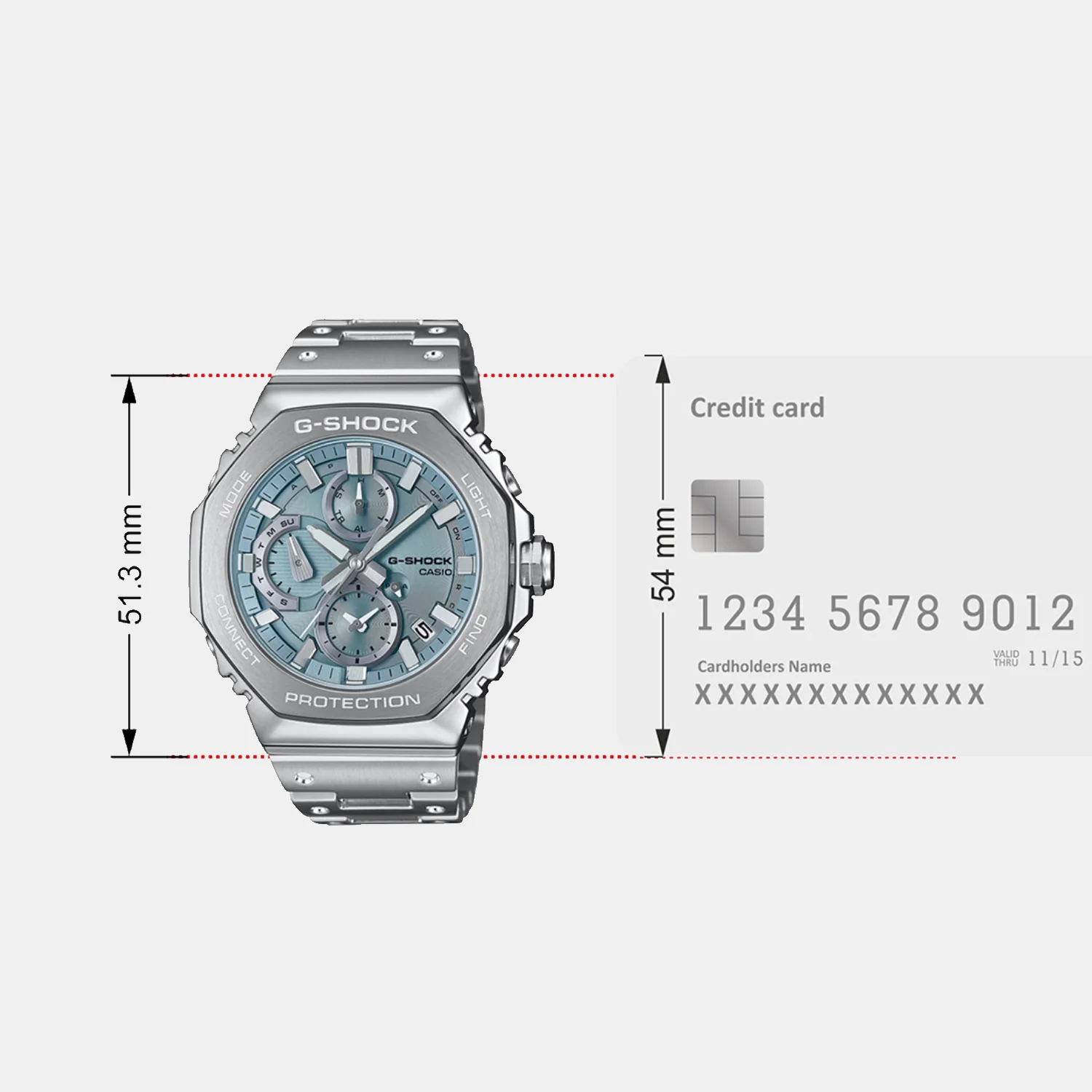 G-Shock Men Quartz Blue Dial Chronograph Stainless Steel Watch G1630 - Image 8