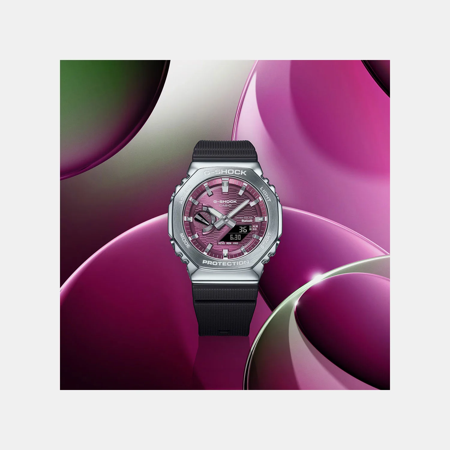 G-Shock Men Quartz Burgundy Dial Analog-Digital Resin Watch G1735 - Image 2