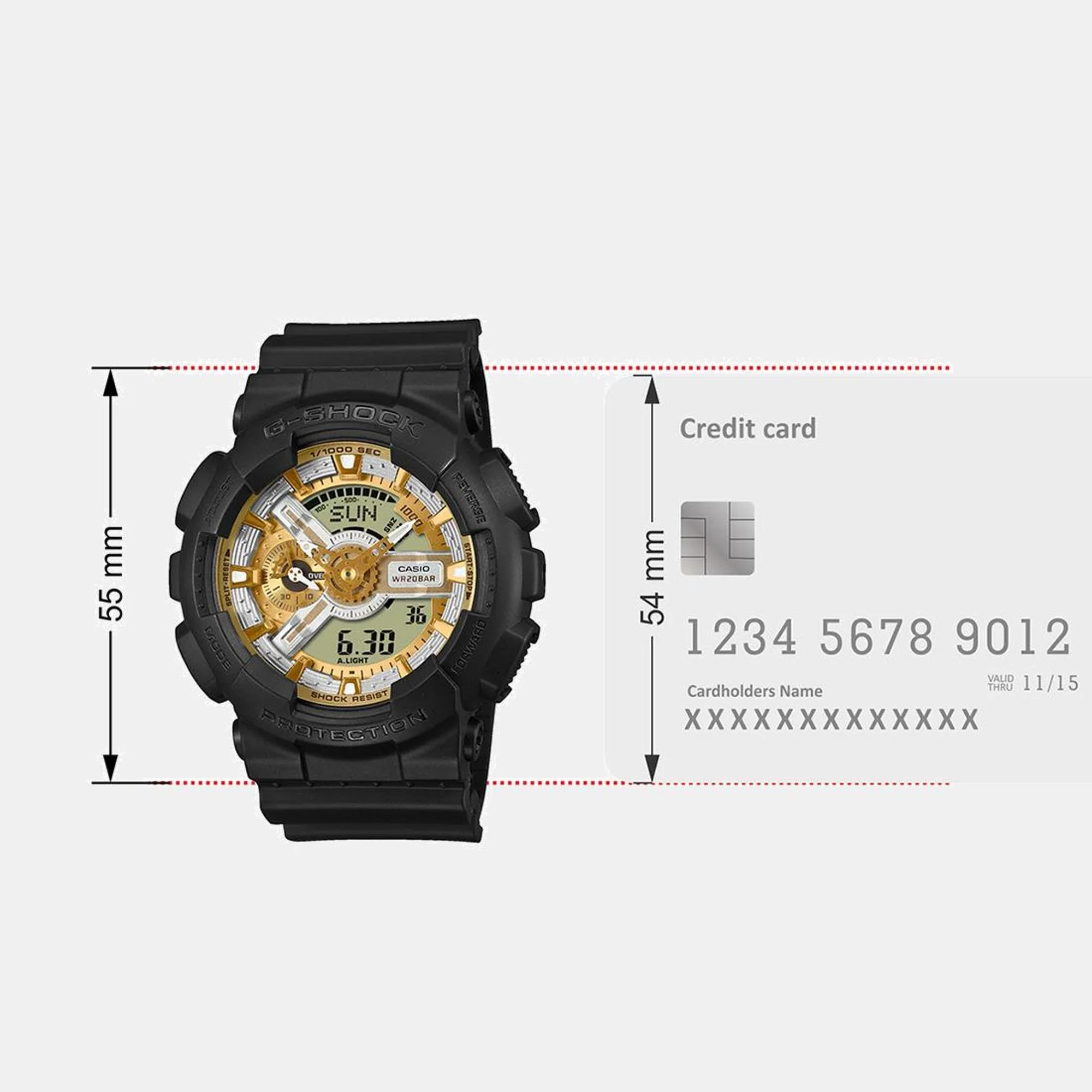 G-Shock Men Quartz Gold Dial Analog-Digital Resin Watch G1520 - Image 10