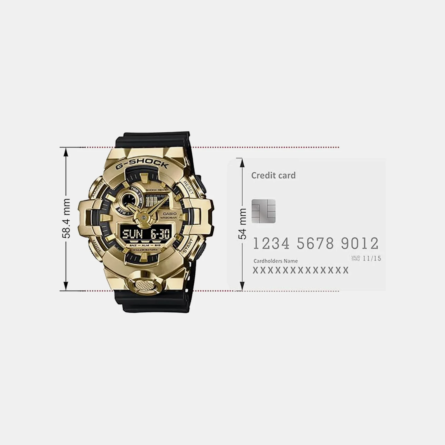 G-Shock Men Quartz Gold Dial Analog-Digital Resin Watch G1608 - Image 6