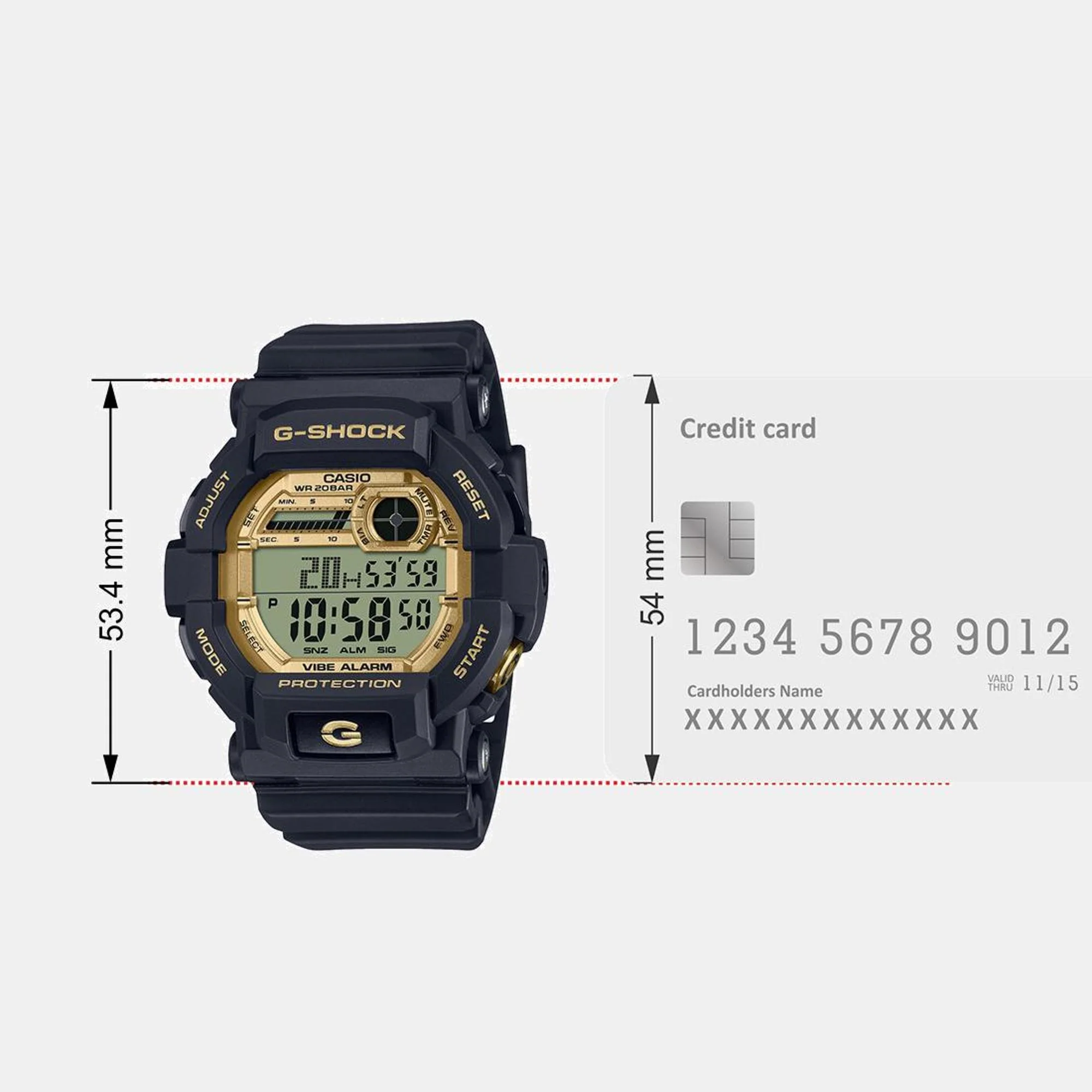 G-Shock Men Quartz Gold Dial Digital Resin Watch G1455 - Image 8
