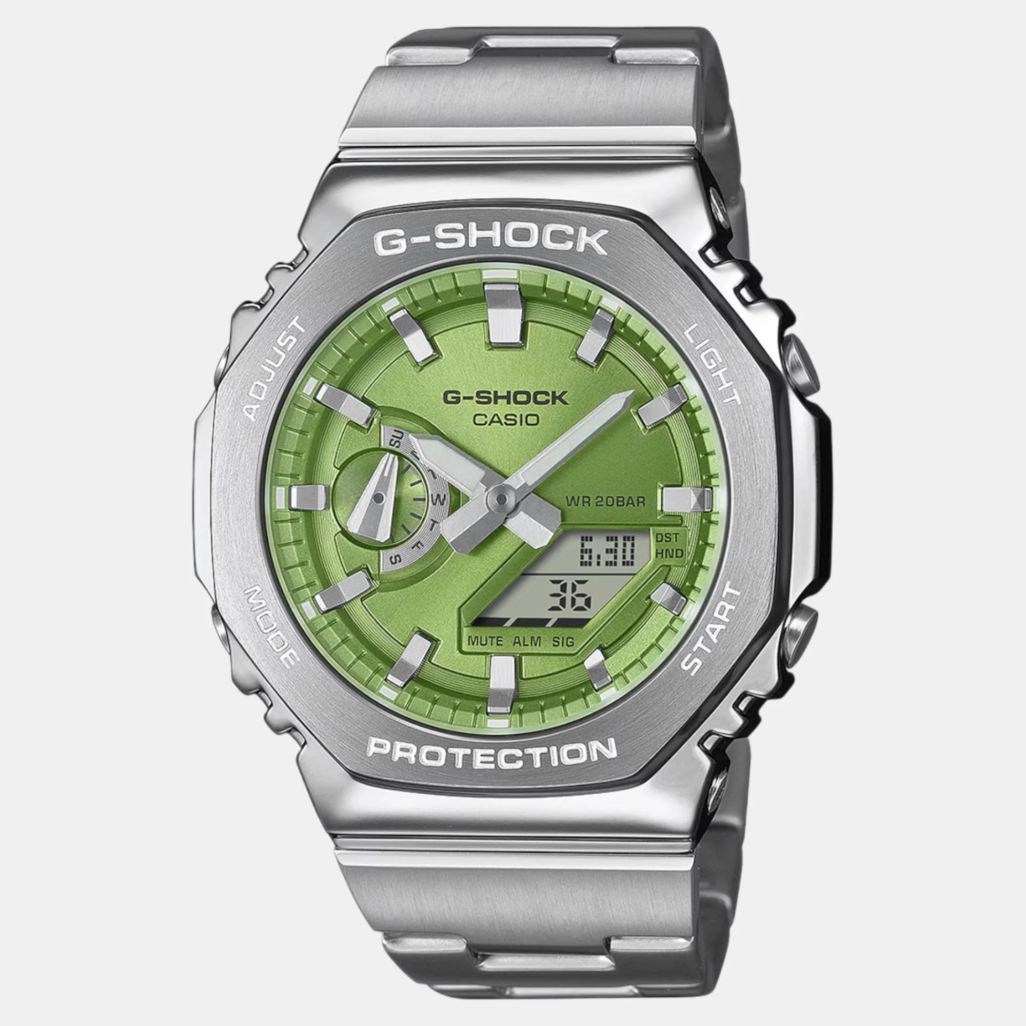 G-Shock Men Quartz Green Dial Analog-Digital Stainless Steel Watch G1611 - Image 2