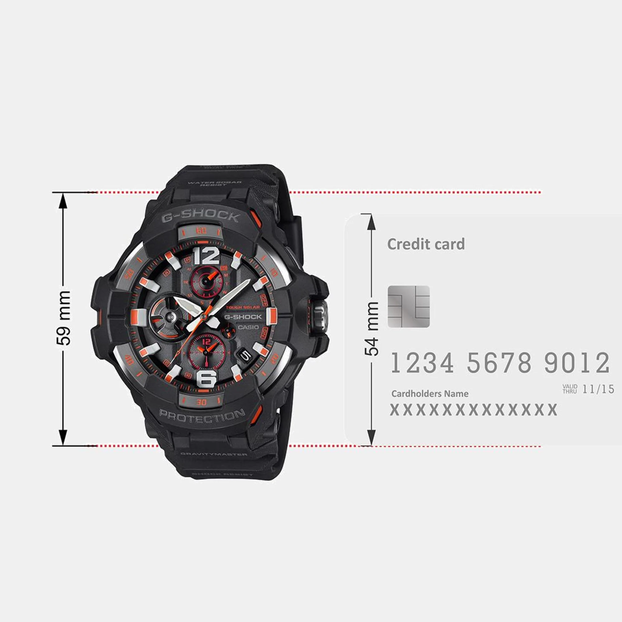 G-Shock Men Quartz Grey Dial Multi-Function Resin Watch G1568 - Image 10