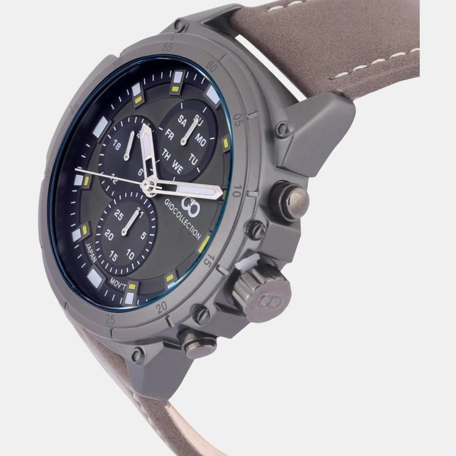 G-Shock Men Quartz Grey Dial Chronograph Leather Watch G1043 - Image 2