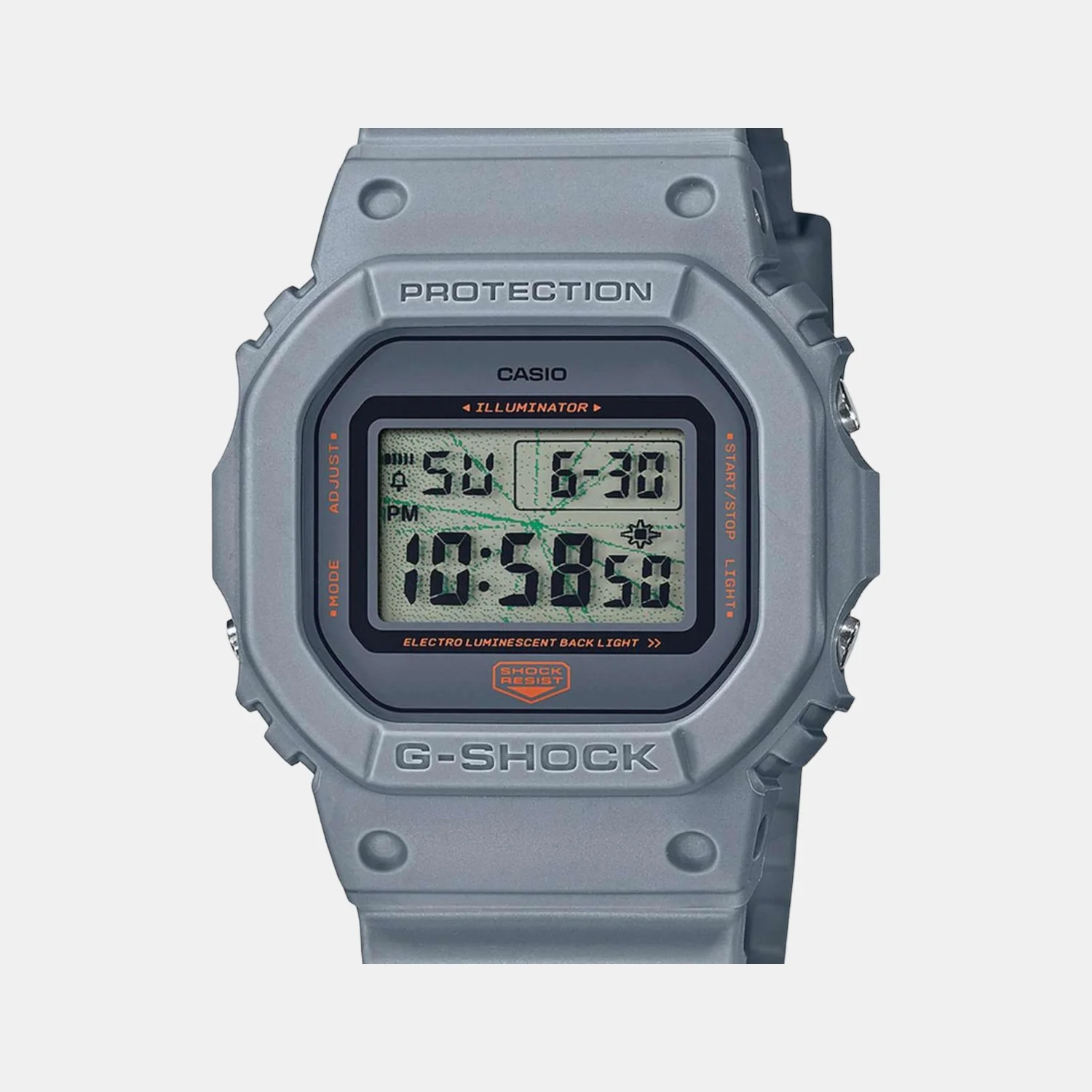 G-Shock Men Quartz Grey Dial Digital Resin Watch G1134