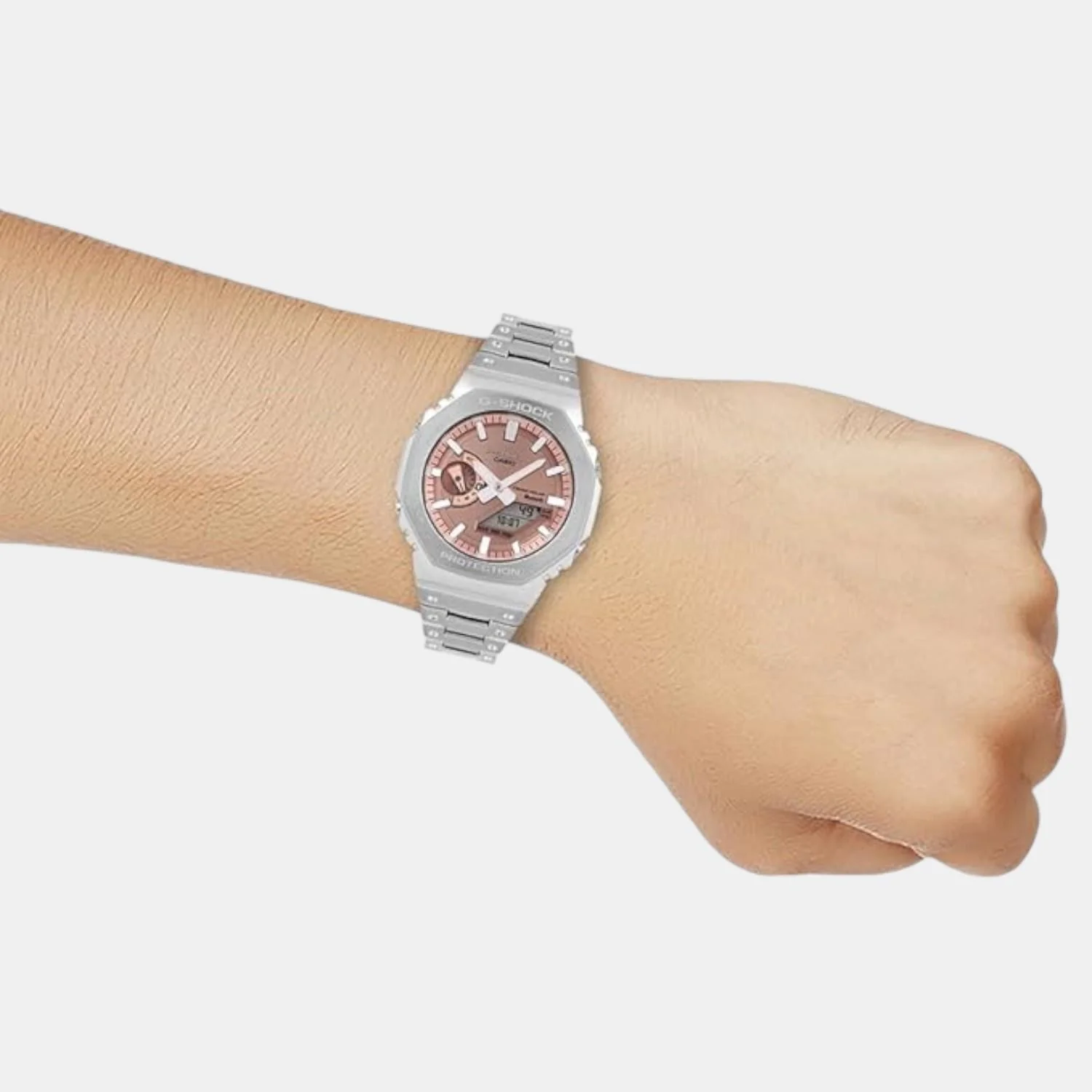 G-Shock Men Quartz Rose Gold Dial Analog-Digital Stainless Steel Watch G1629 - Image 5