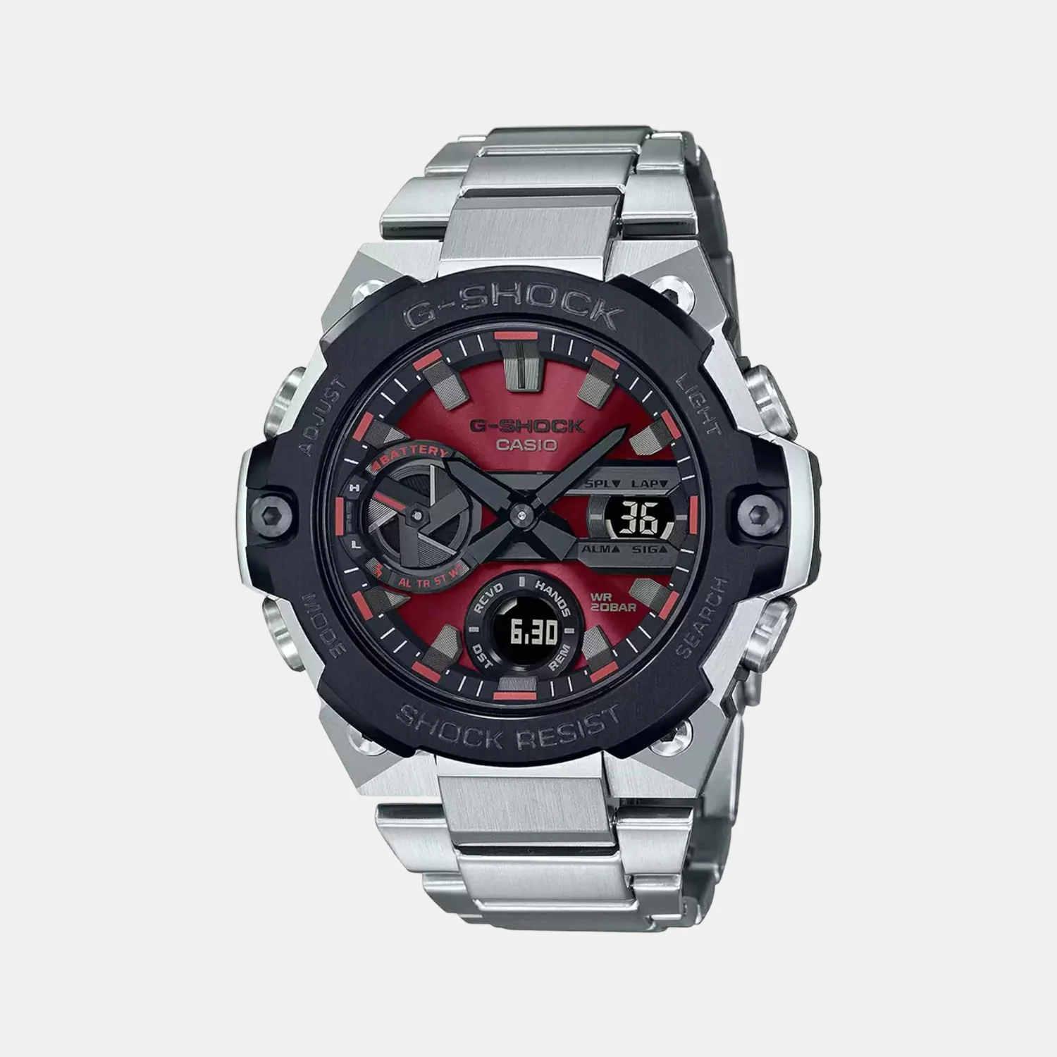 G-Shock Men Quartz Red Dial Analog-Digital Stainless Steel Watch G1123