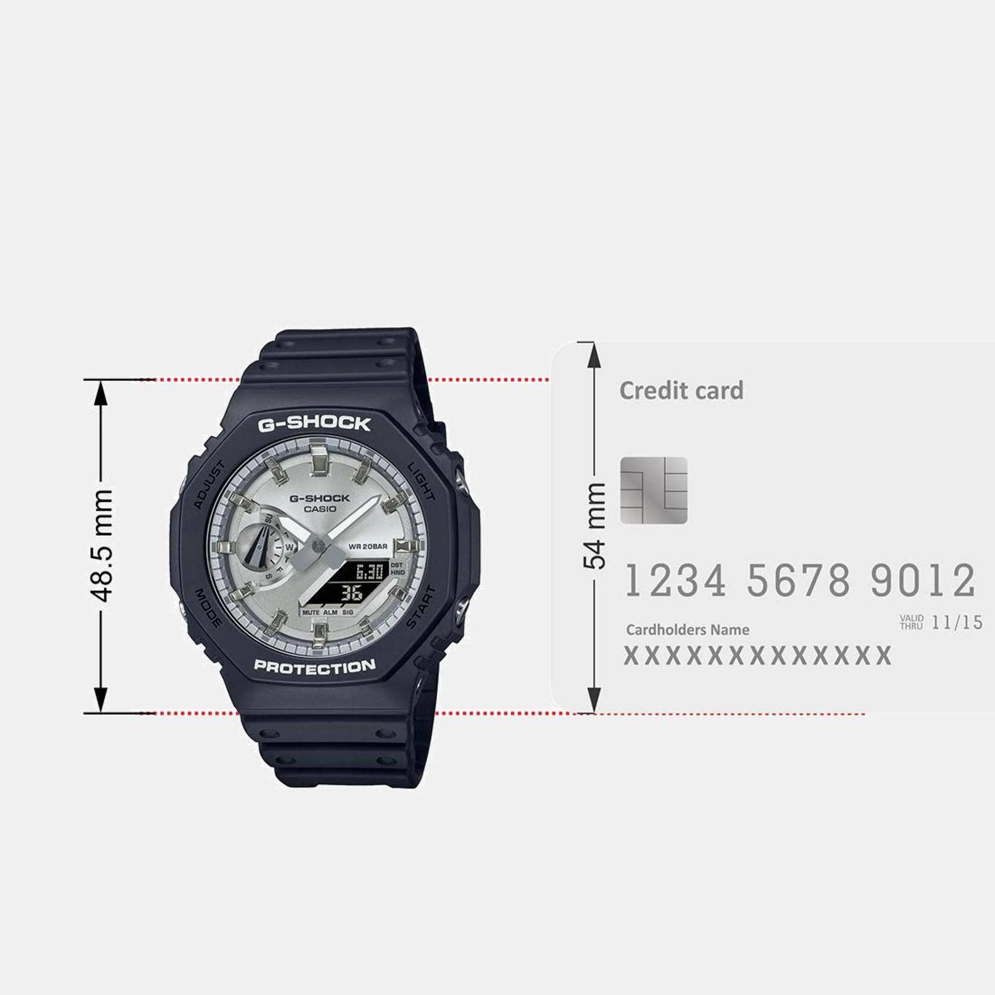 G-Shock Men Quartz Silver Dial Analog-Digital Resin Watch G1454 - Image 8