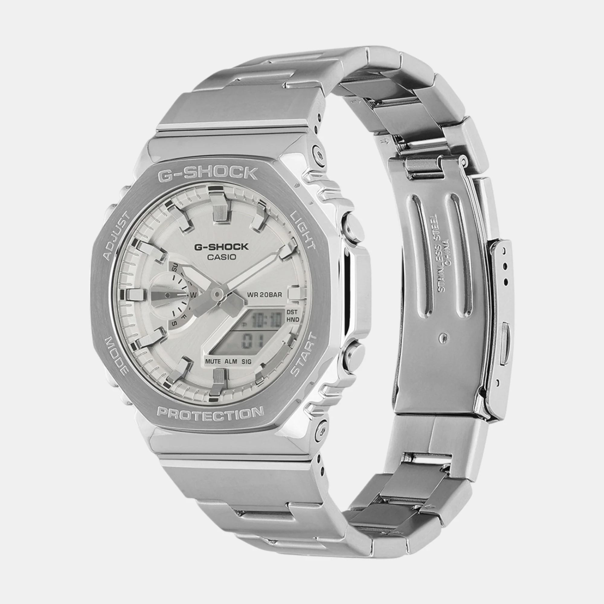 G-Shock Men Quartz Silver Dial Analog-Digital Stainless Steel Watch G1612 - Image 3