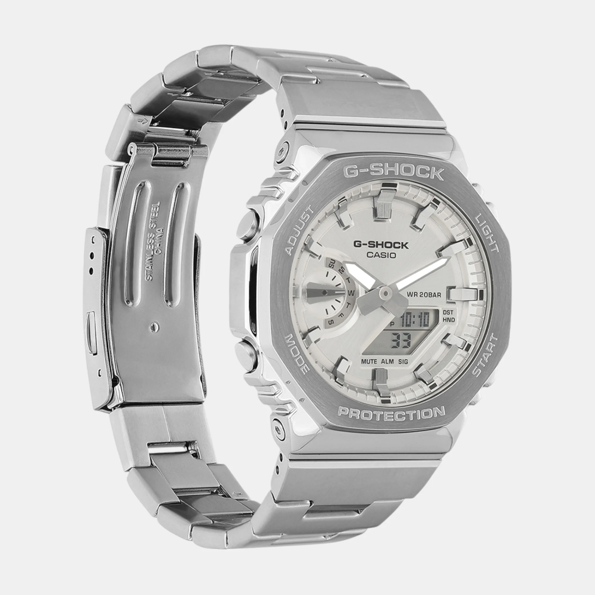 G-Shock Men Quartz Silver Dial Analog-Digital Stainless Steel Watch G1612 - Image 4