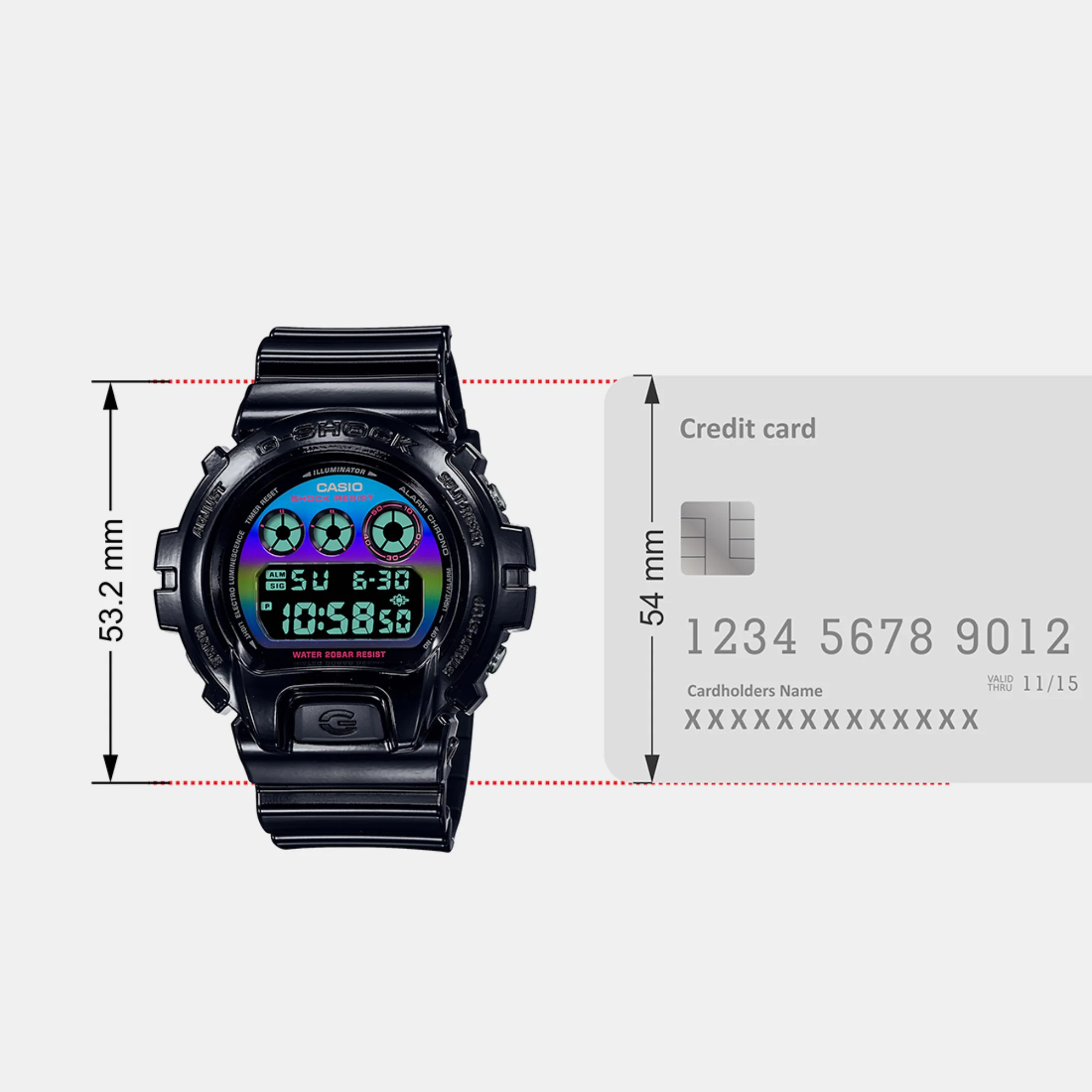 G-Shock Men Quartz Two Tone Dial Digital Resin Watch G1363 - Image 8