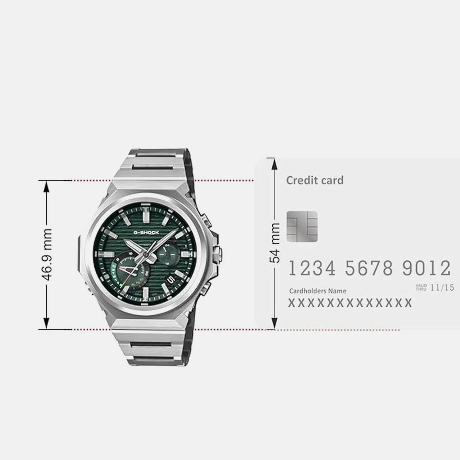 G-Shock Men Solar Green Dial Chronograph Stainless Steel Watch GST-B1000D-3A G1772 - Image 9