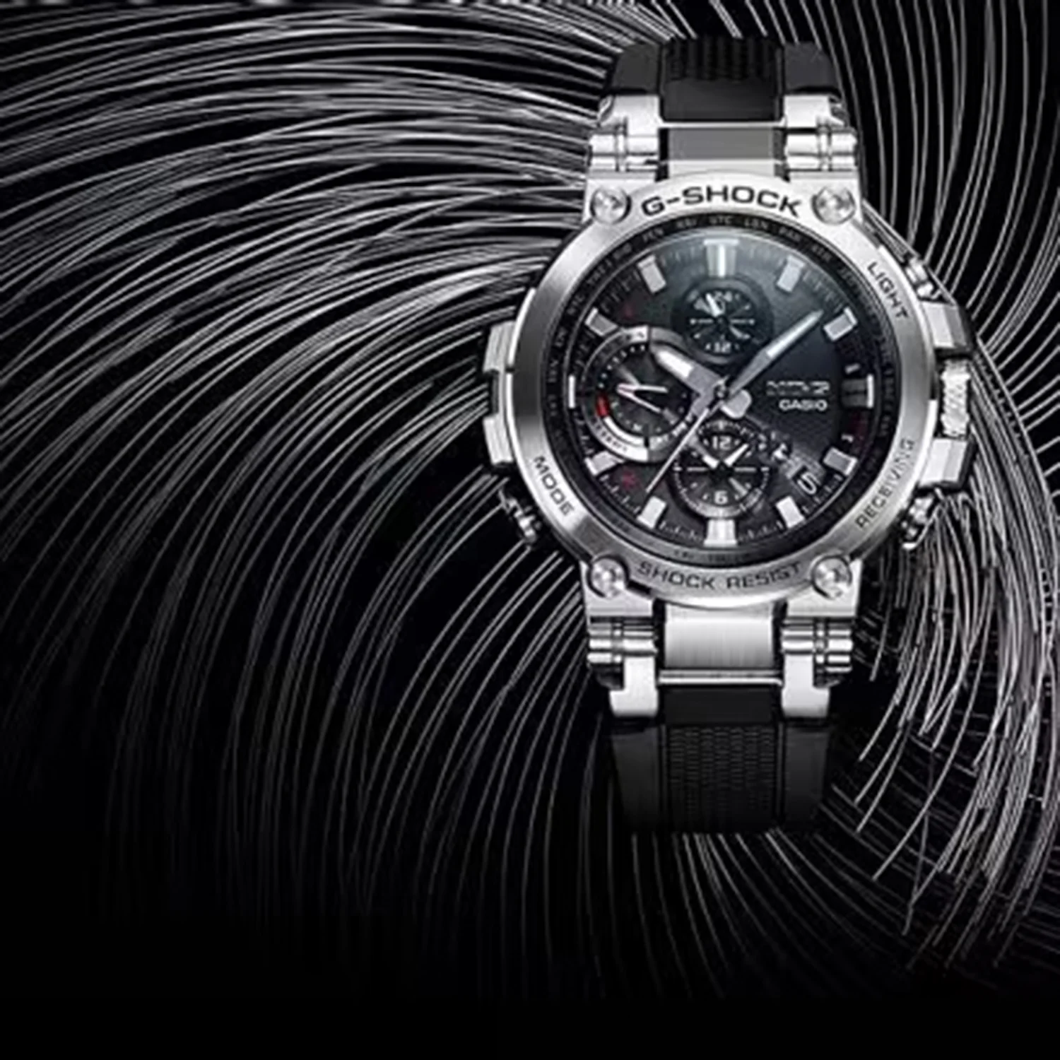 G-Shock MT-G Men Solar Black Dial Chronograph Resin Watch G866 - Image 8