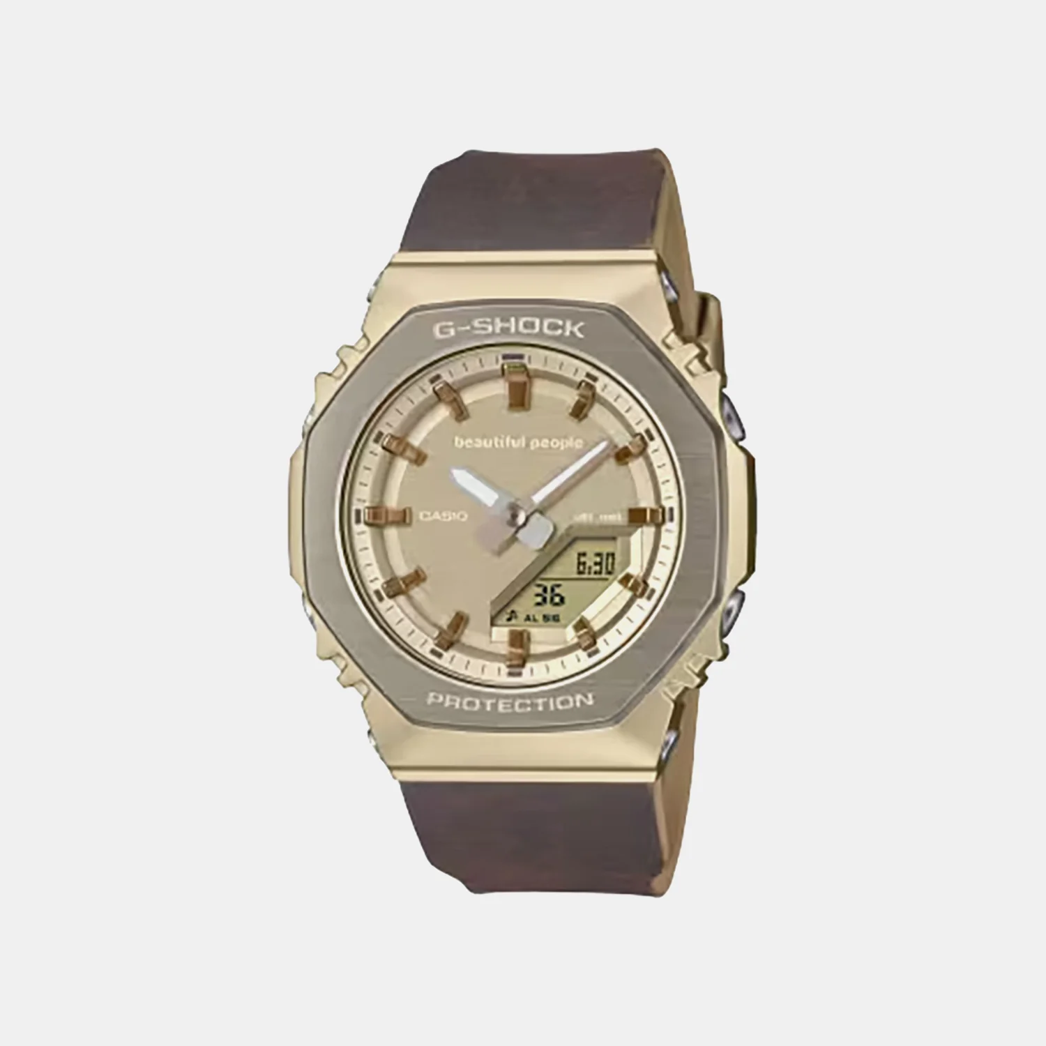 G-Shock Women Quartz Gold Dial Analog-Digital Leather Watch G1783