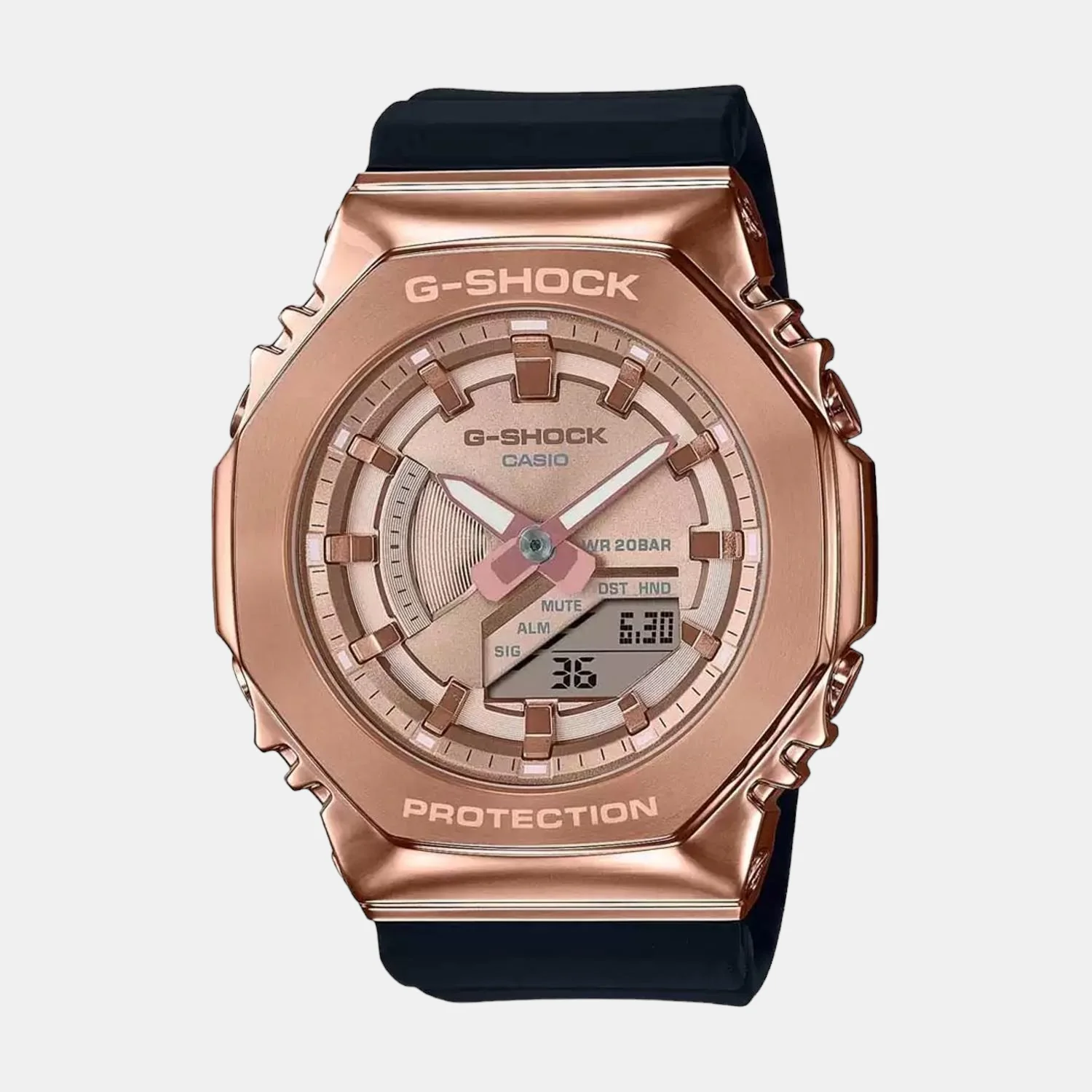 G-Shock Women Quartz Rose Gold Dial Analog-Digital Resin Watch G1165 - Image 2