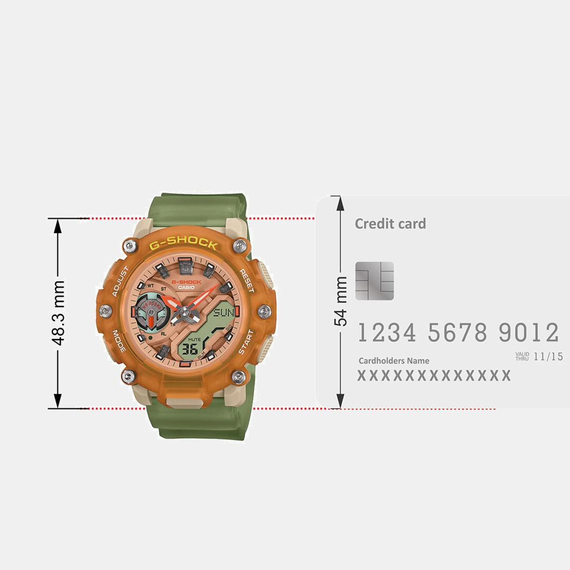G-Shock Women Quartz Orange Dial Analog-Digital Resin Watch G1422 - Image 7
