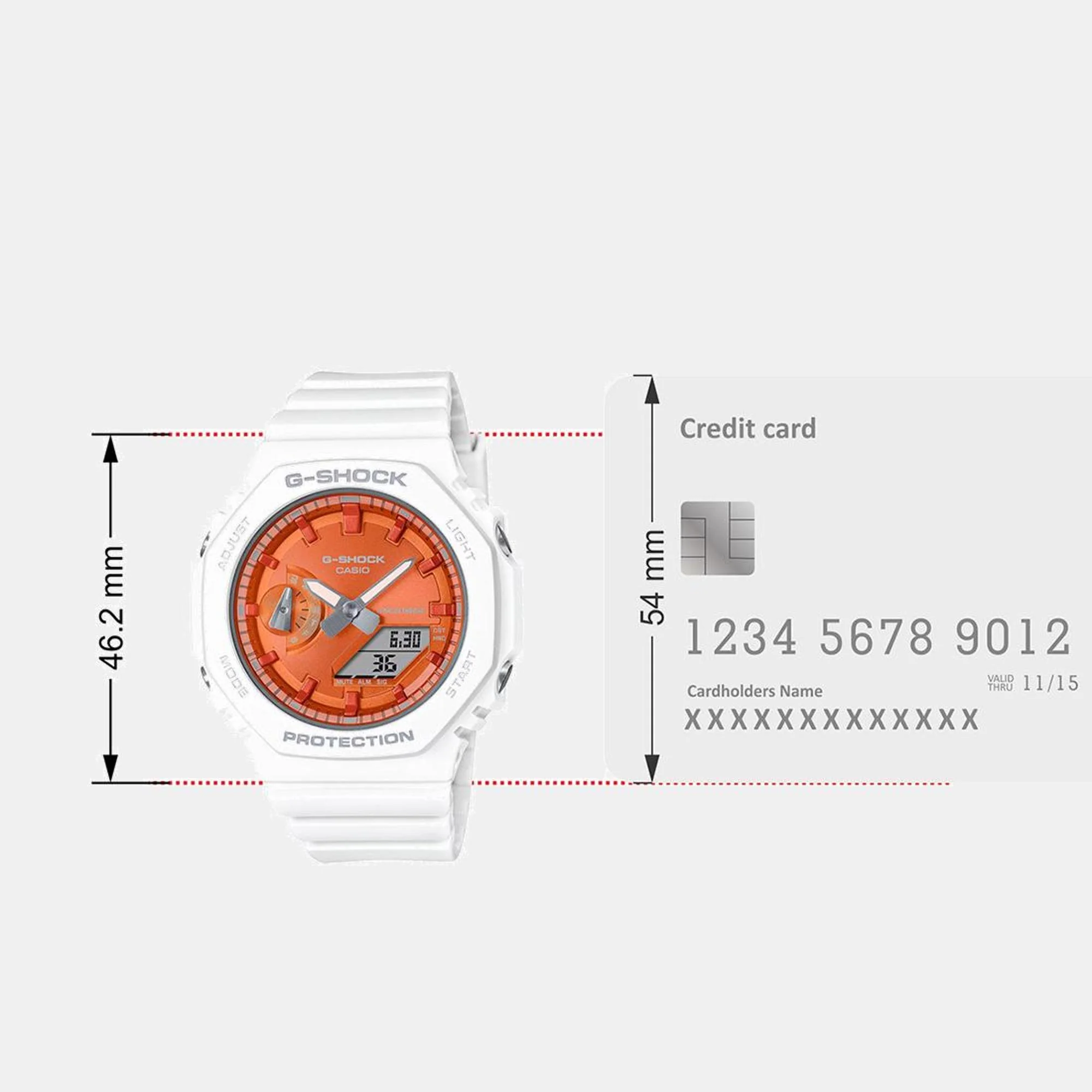 G-Shock Women Quartz Orange Dial Analog-Digital Resin Watch G1491 - Image 8