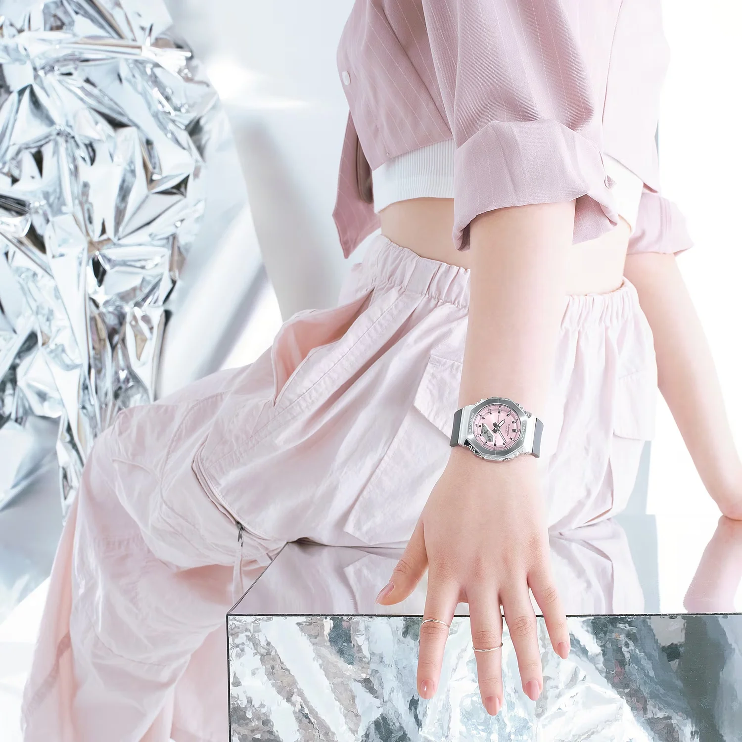 G-Shock Women Quartz Pink Dial Analog-Digital Resin Watch G1626 - Image 5
