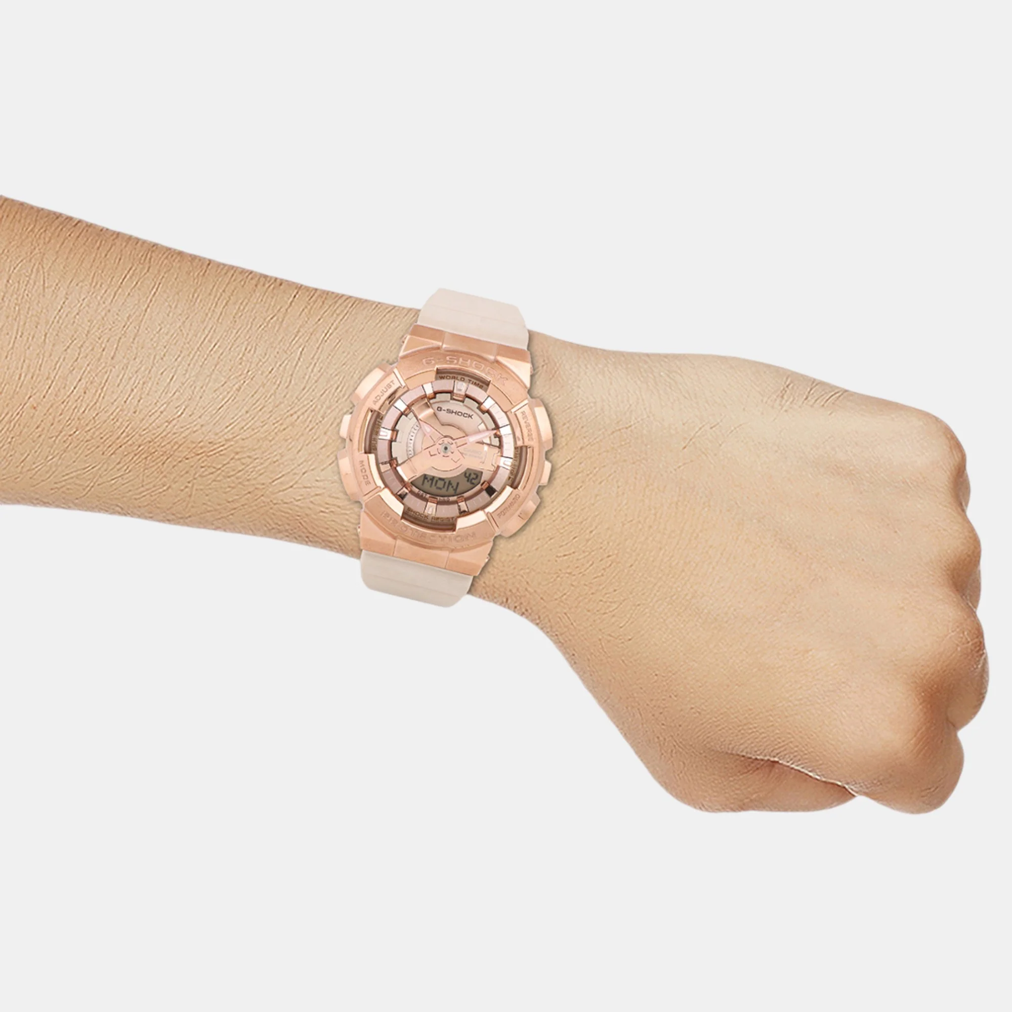 G-Shock Women Quartz Rose Gold Dial Analog-Digital Resin Watch G1462 - Image 7
