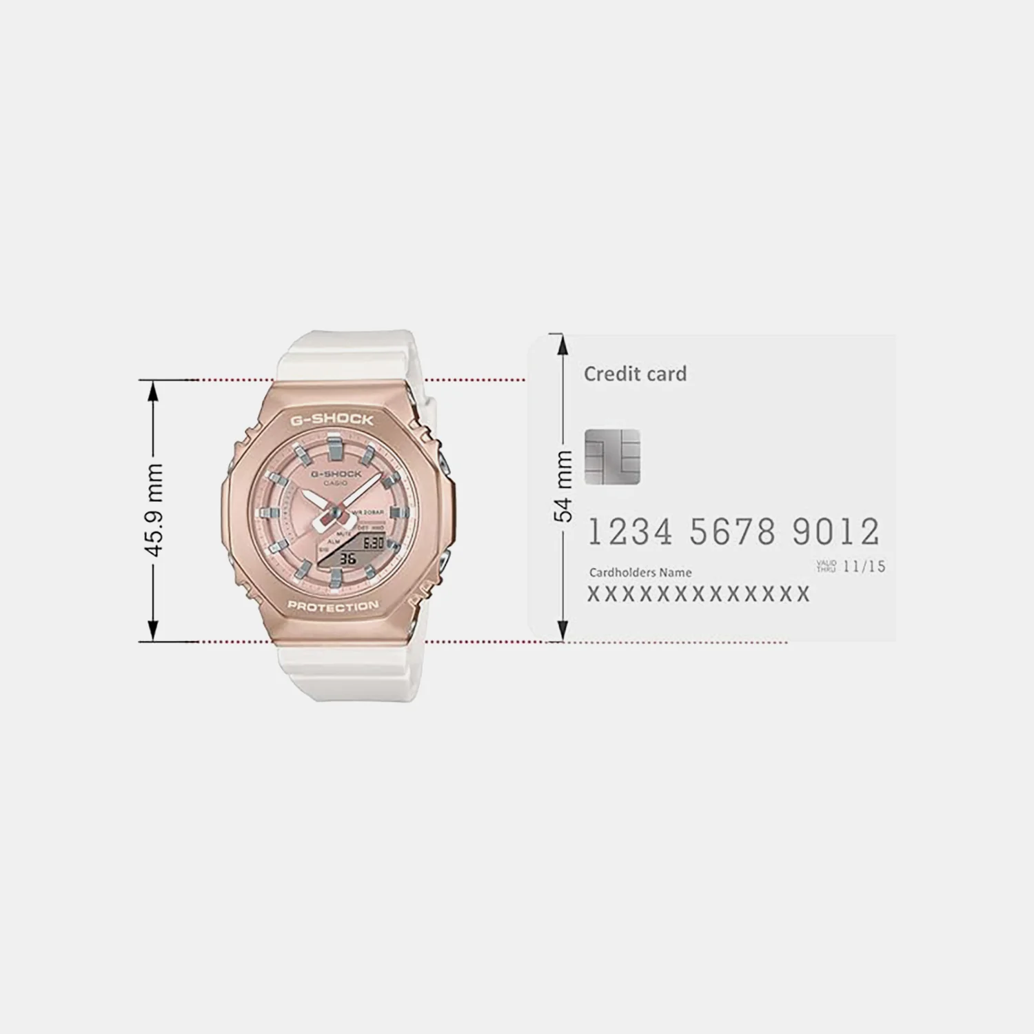 G-Shock Women Quartz Rose Gold Dial Analog-Digital Resin Watch G1575 - Image 6